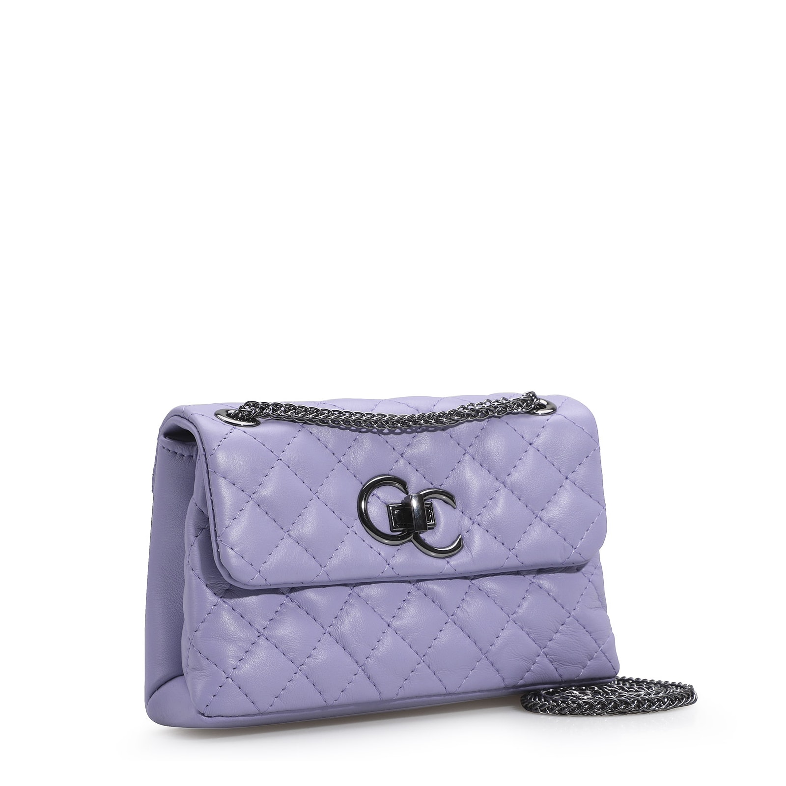 Bolsa Mini Matelassê Couro Lilás