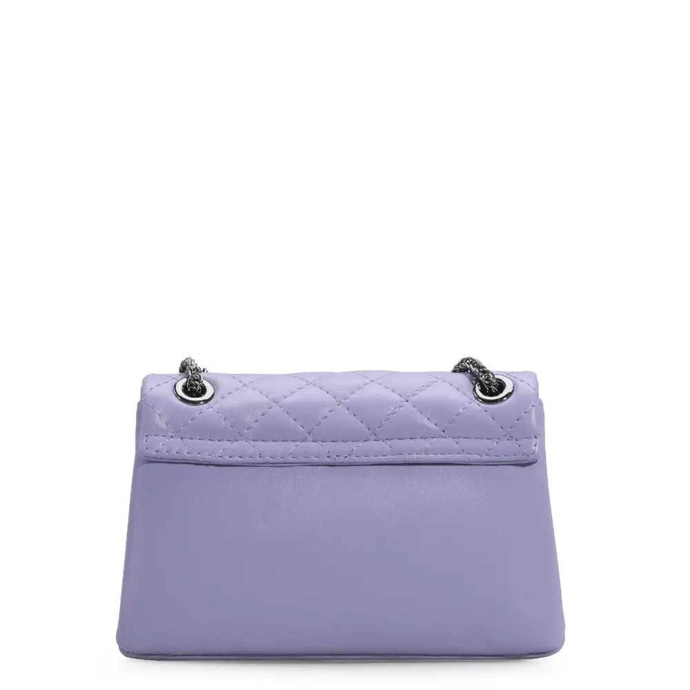 Bolsa Mini Matelassê Couro Lilás - imagem 3