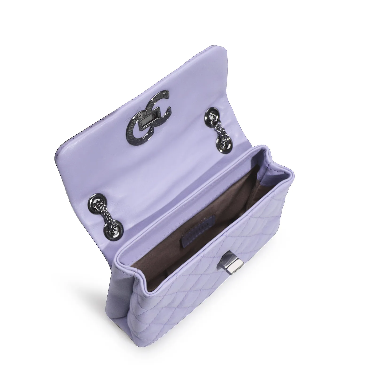 Bolsa Mini Matelassê Couro Lilás