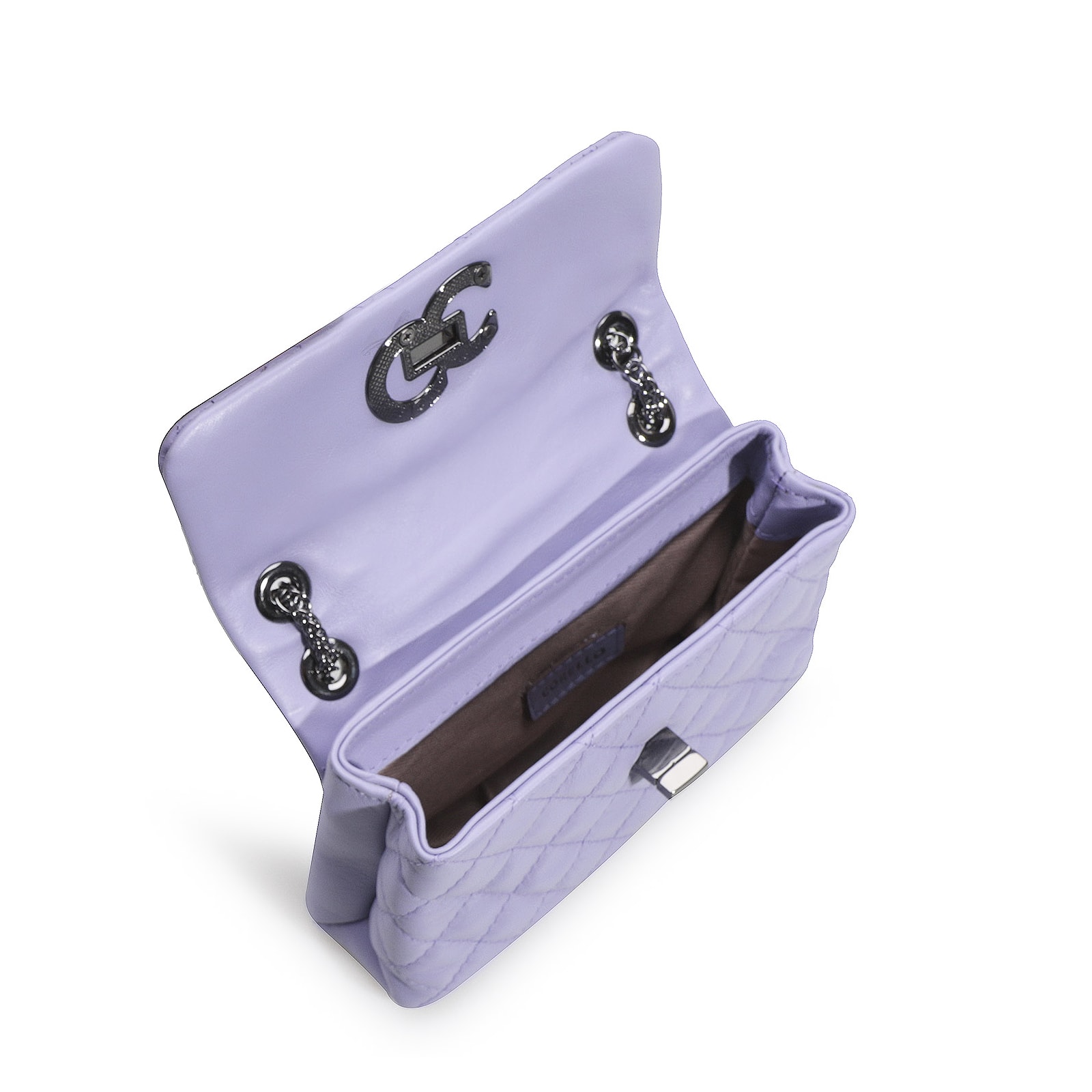 Bolsa Mini Matelassê Couro Lilás