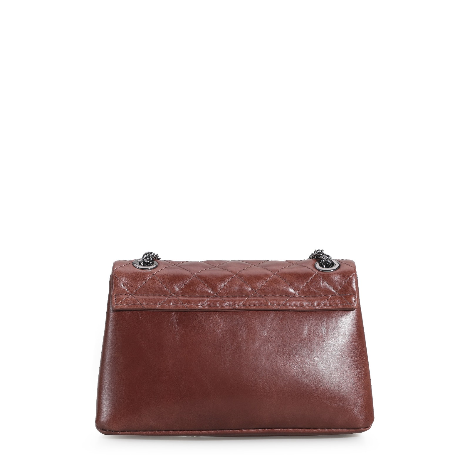 Bolsa Mini Matelassê Couro Marrom Escuro
