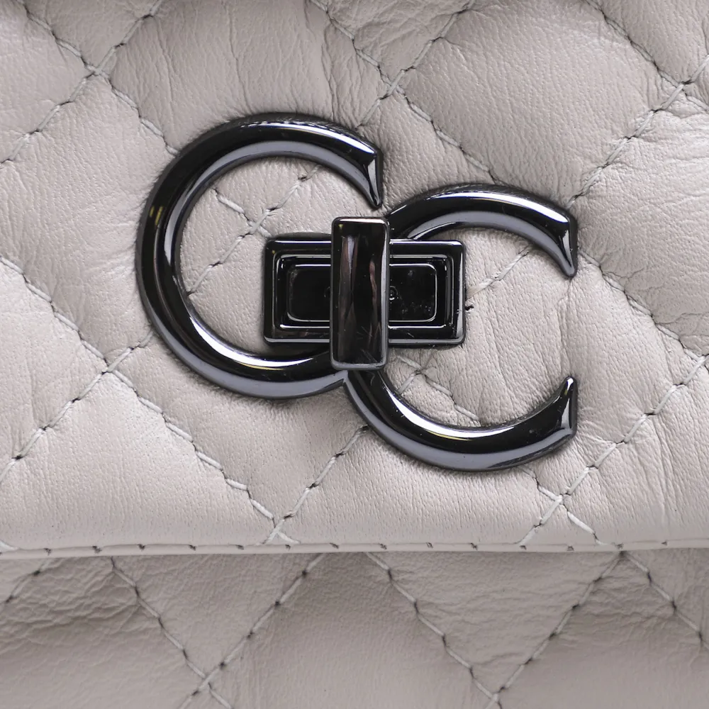 Bolsa Mini Matelassê Couro Off White - imagem 5