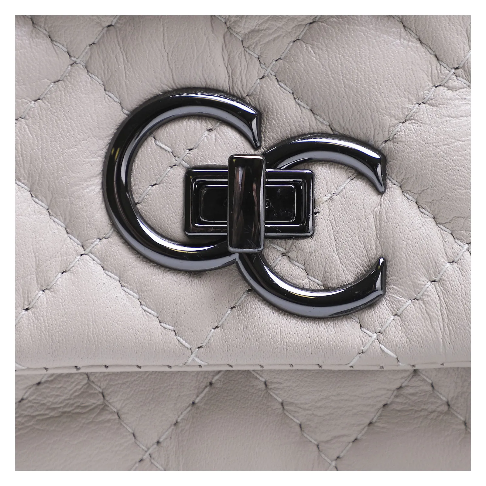 Bolsa Mini Matelassê Couro Off White