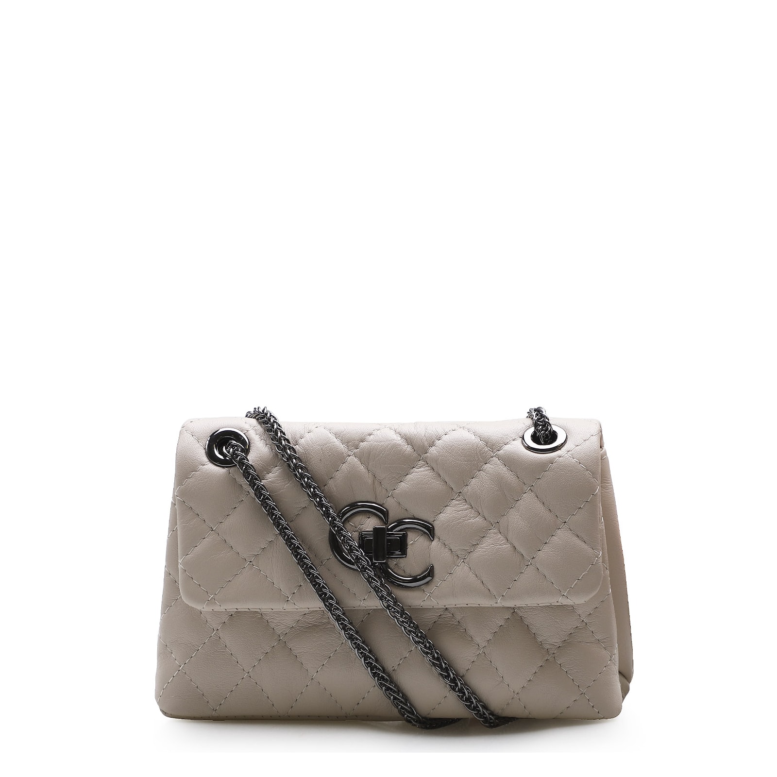 Bolsa Mini Matelassê Couro Off White