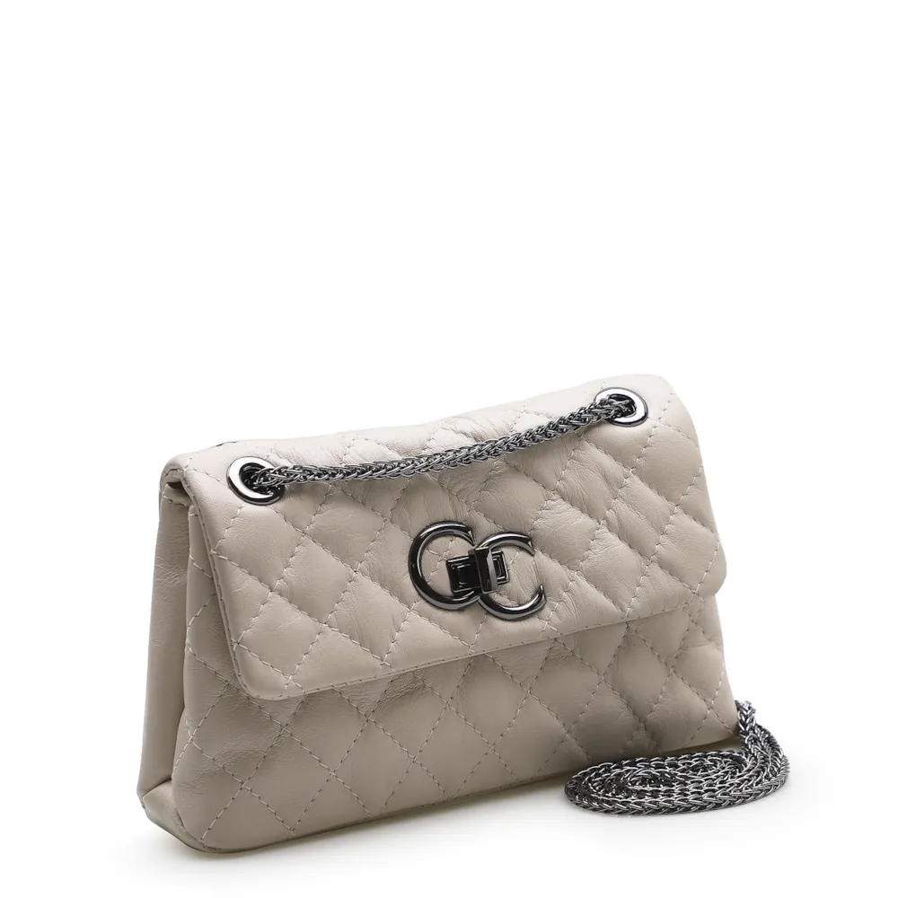 Bolsa Mini Matelassê Couro Off White - imagem 2