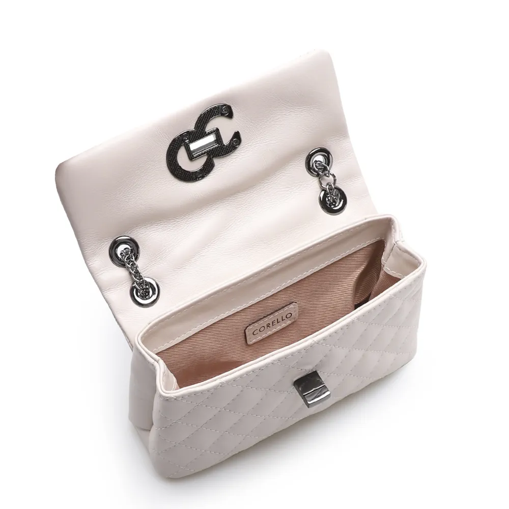 Bolsa Mini Matelassê Couro Off White - imagem 5
