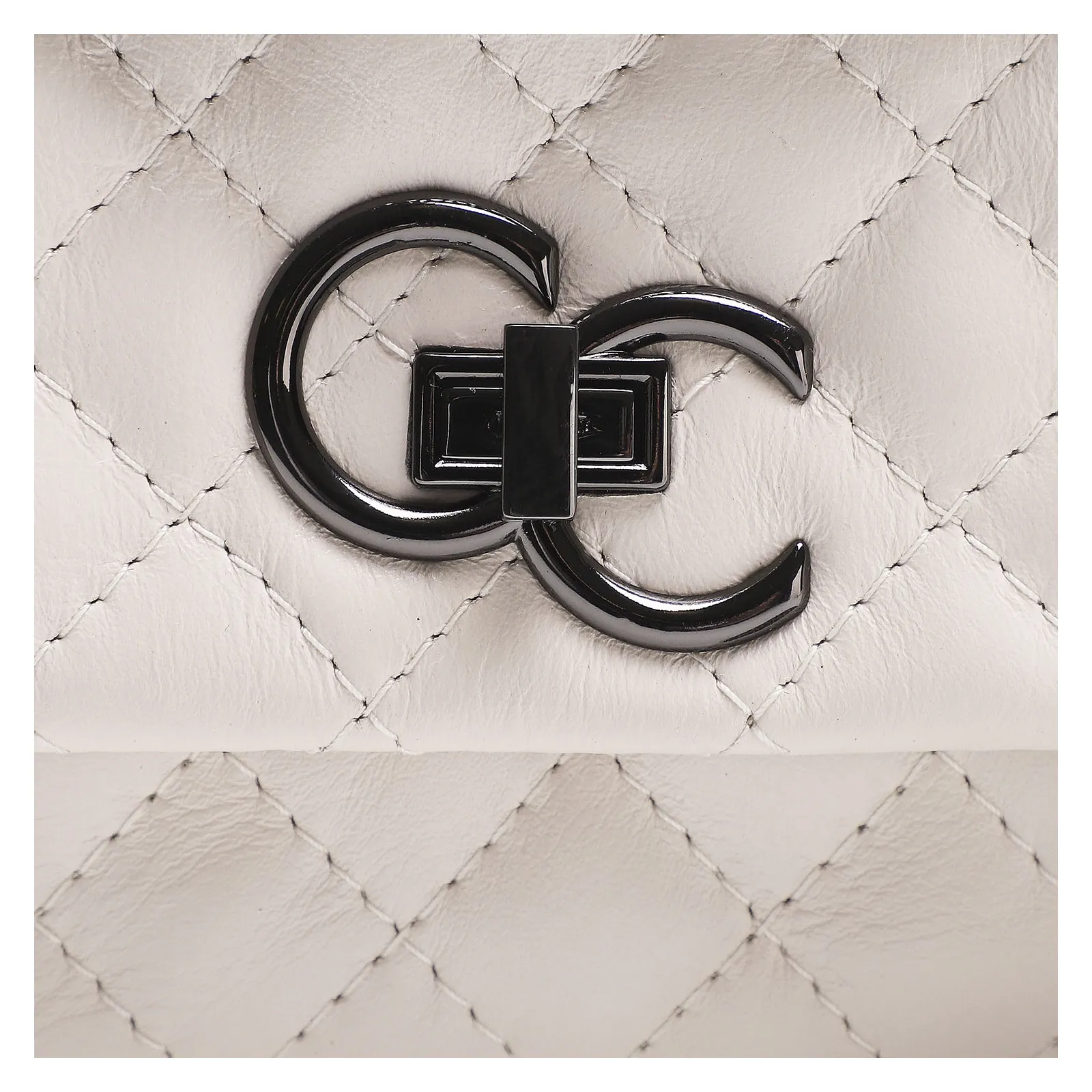 Bolsa Mini Matelassê Couro Off White