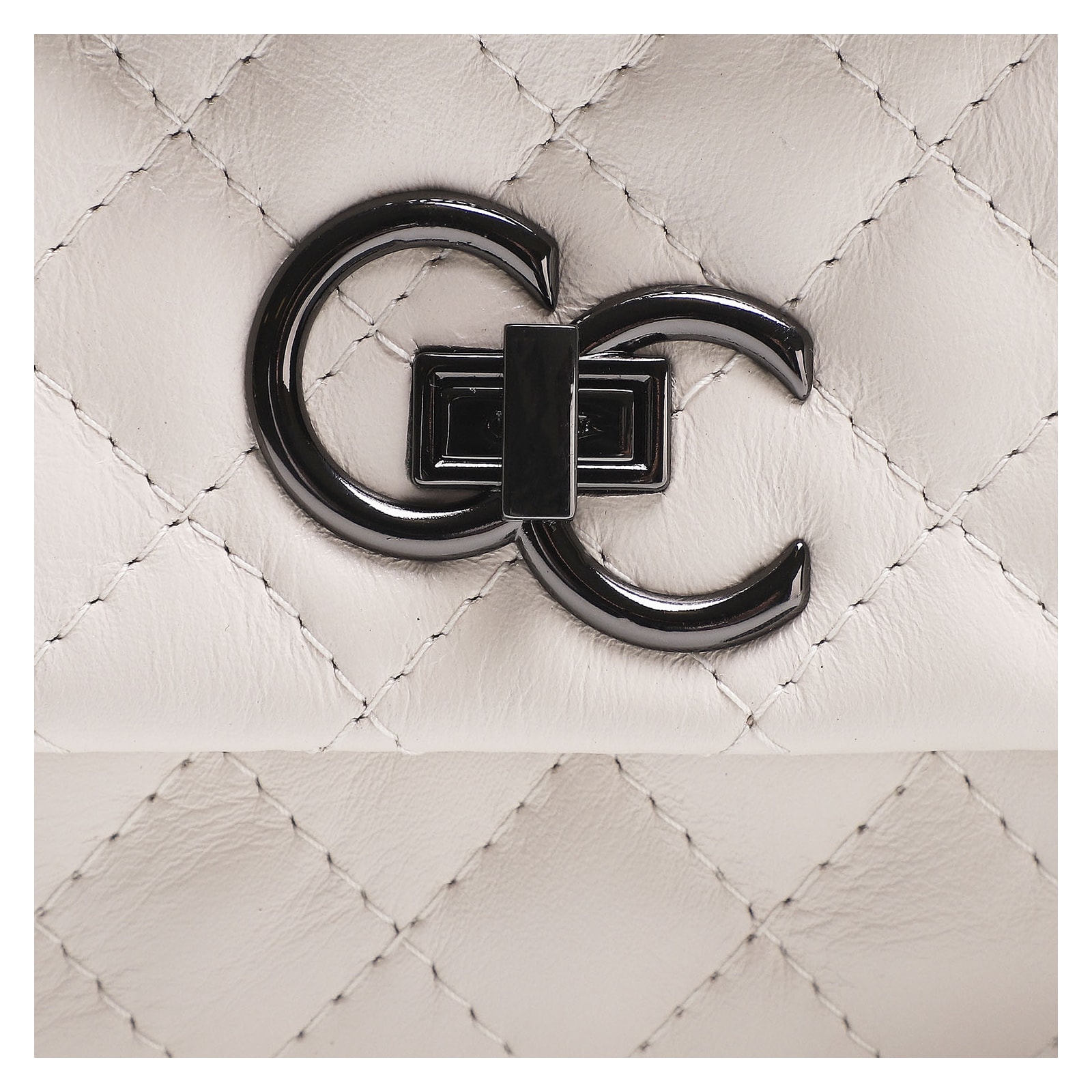 Bolsa Mini Matelassê Couro Off White