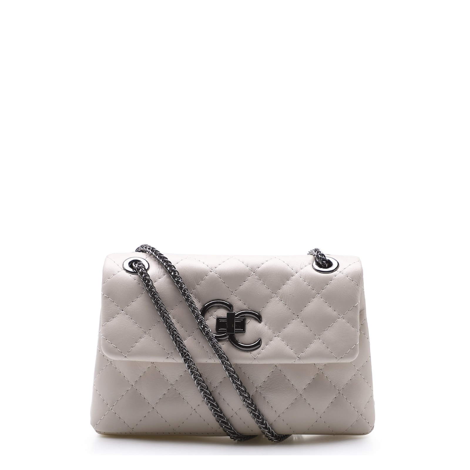 Bolsa Mini Matelassê Couro Off White