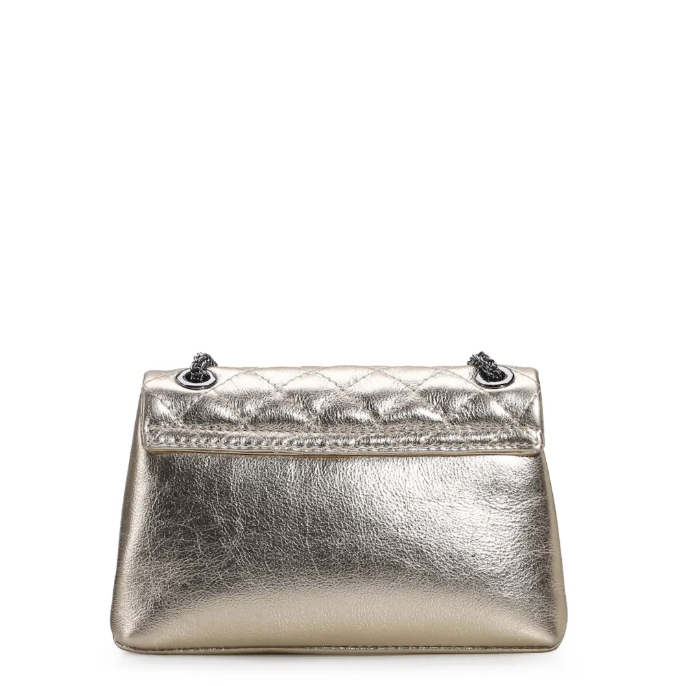 Bolsa Mini Matelassê Couro Ouro - imagem 3