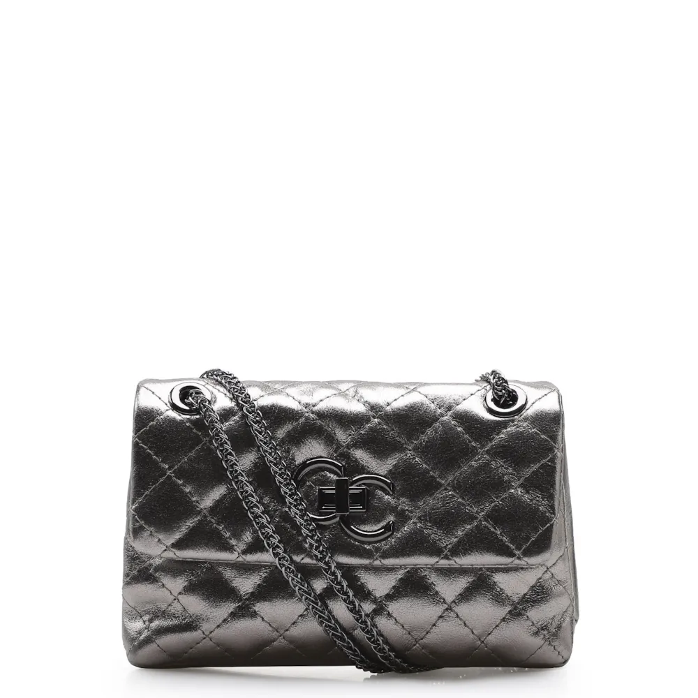 Bolsa Mini Matelassê Couro Prata Velho