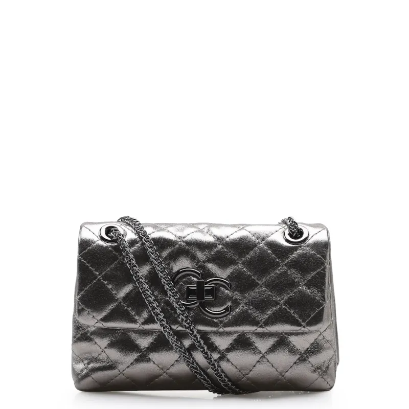 Bolsa Mini Matelassê Couro Prata Velho