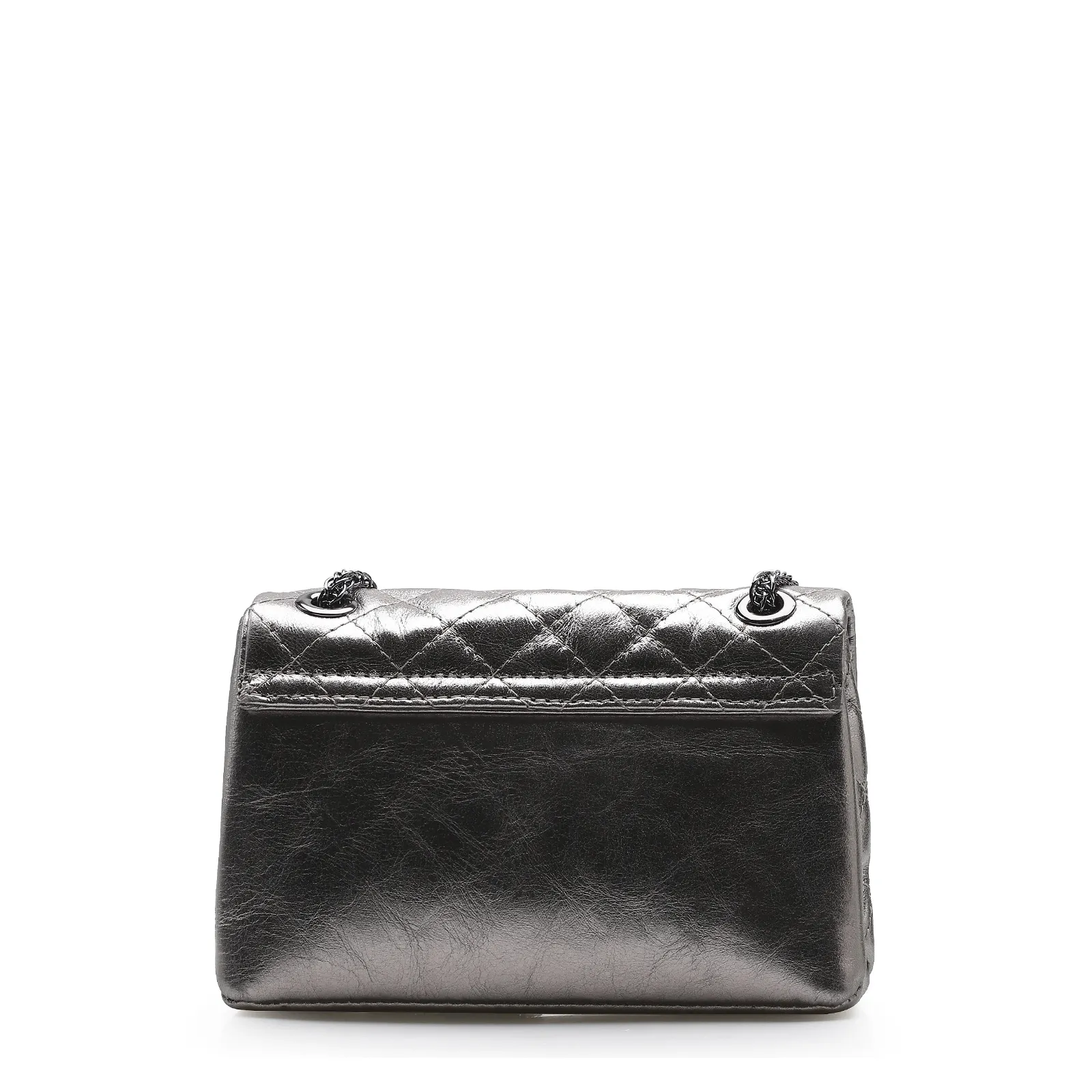 Bolsa Mini Matelassê Couro Prata Velho