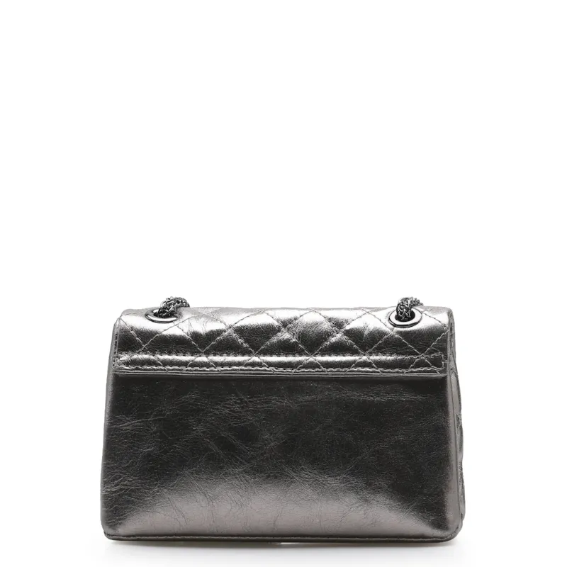 Bolsa Mini Matelassê Couro Prata Velho - foto 3
