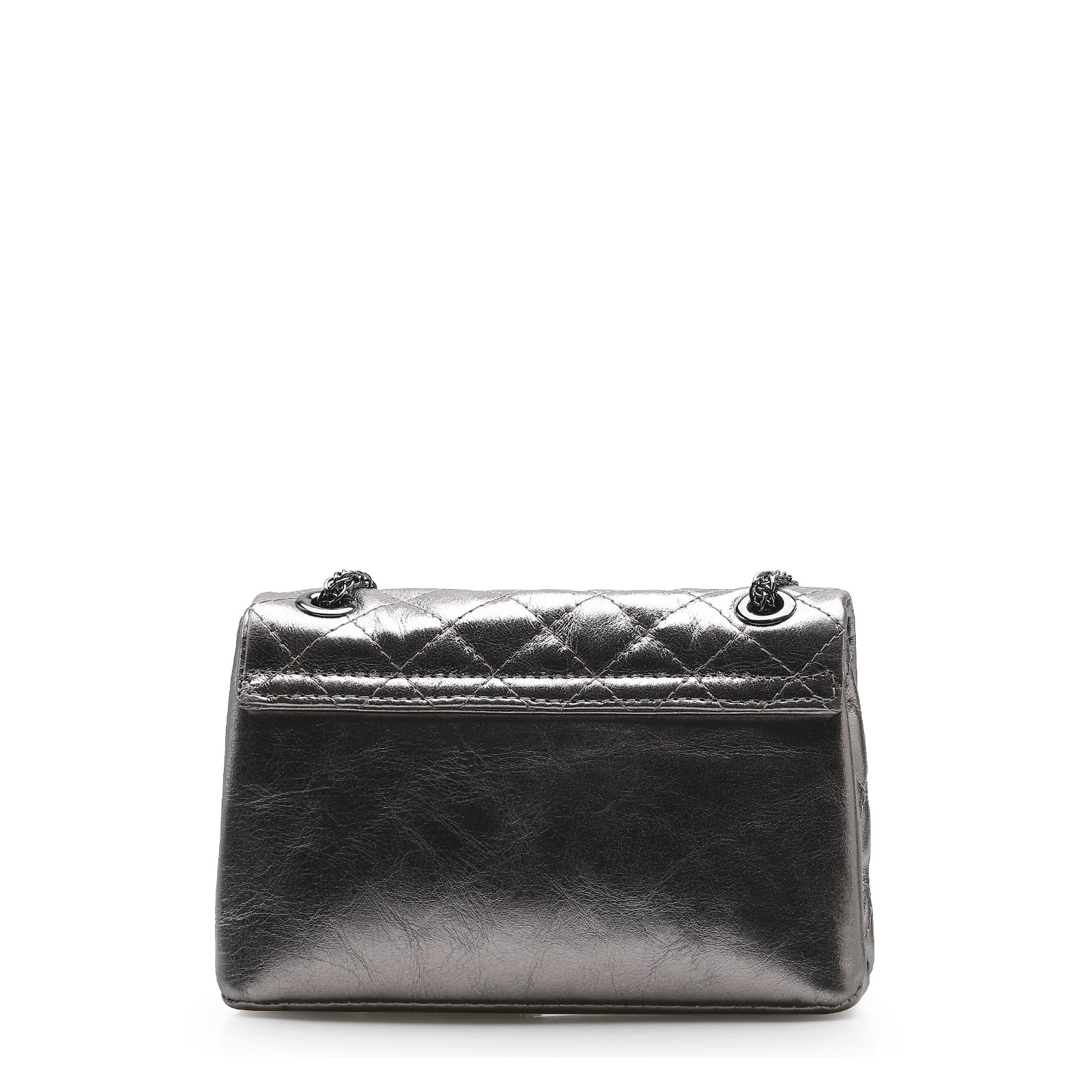 Bolsa Mini Matelassê Couro Prata Velho