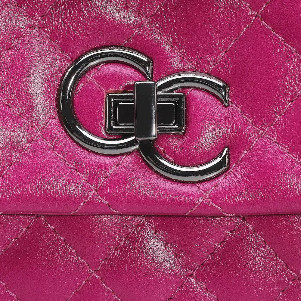 Bolsa Mini Matelassê Couro Rosa - imagem 5