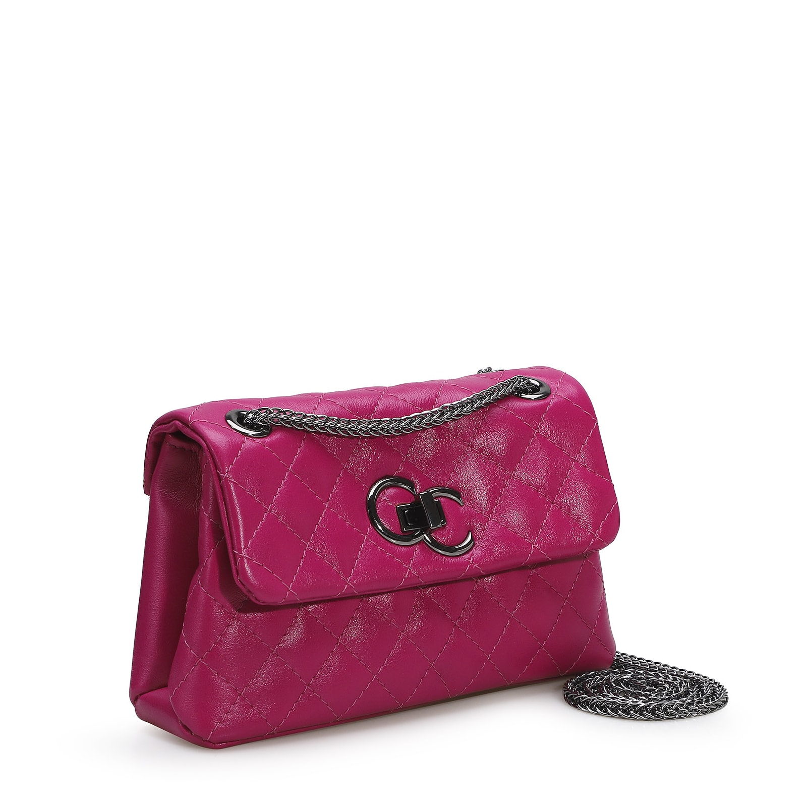 Bolsa Mini Matelassê Couro Rosa