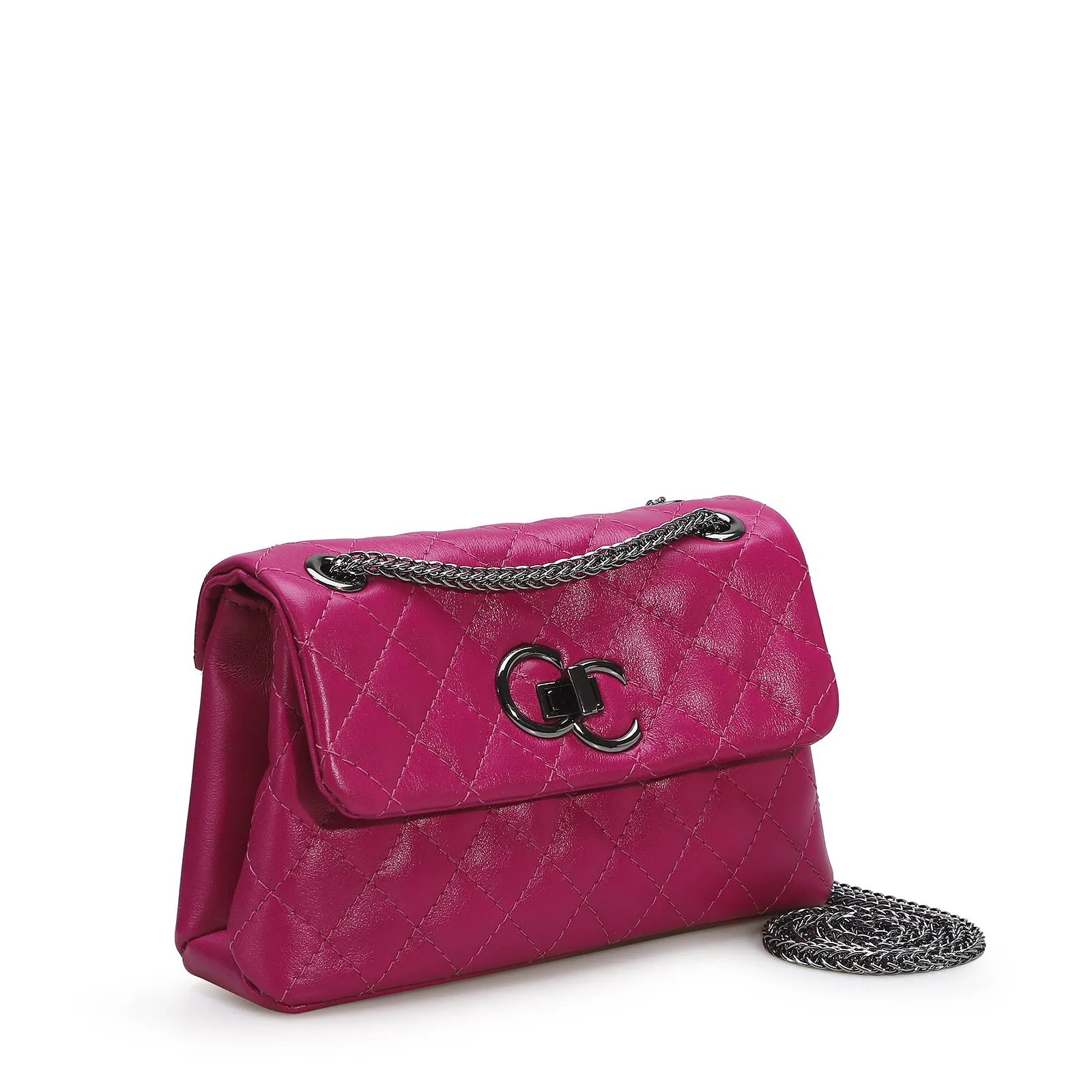 Bolsa Mini Matelassê Couro Rosa