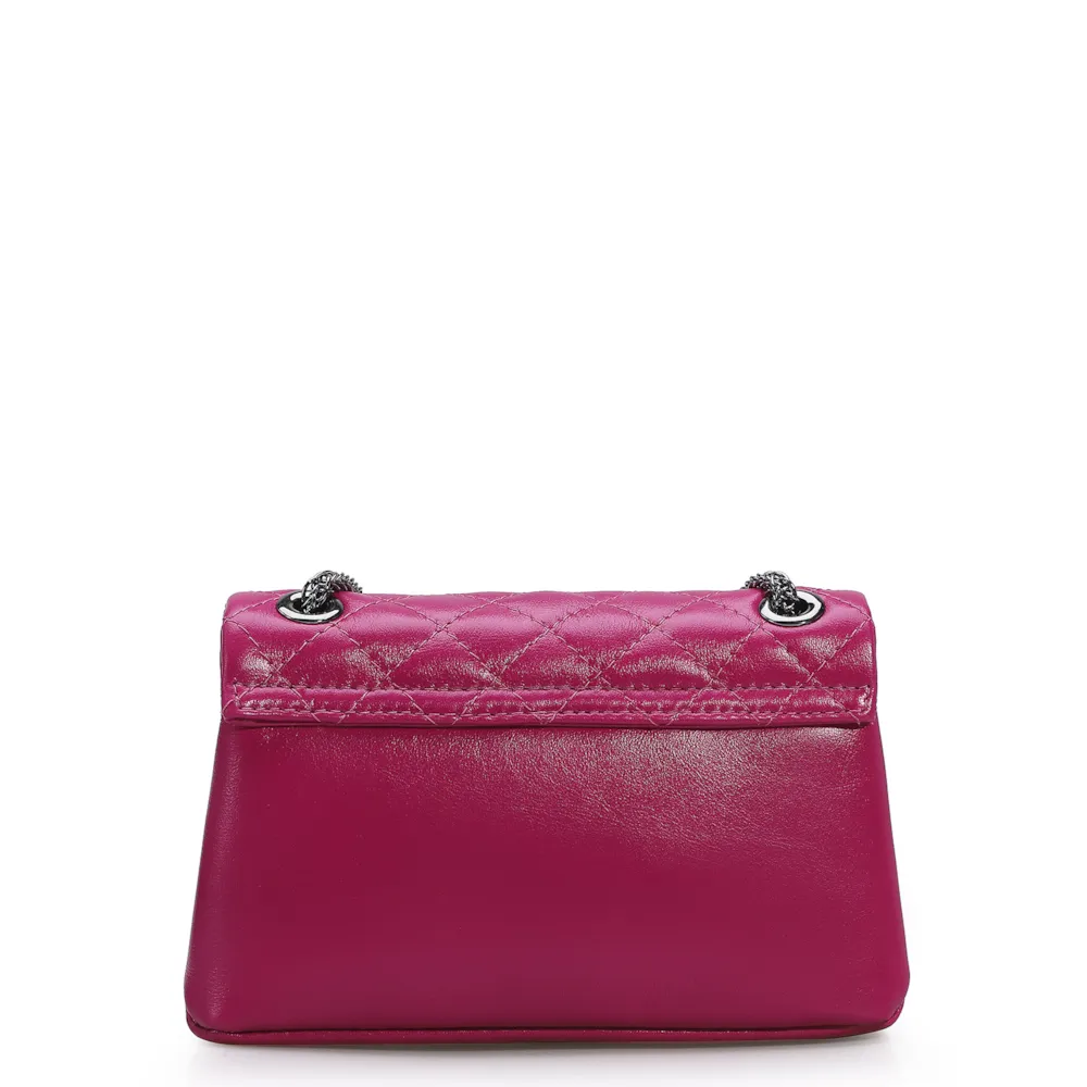 Bolsa Mini Matelassê Couro Rosa - imagem 3