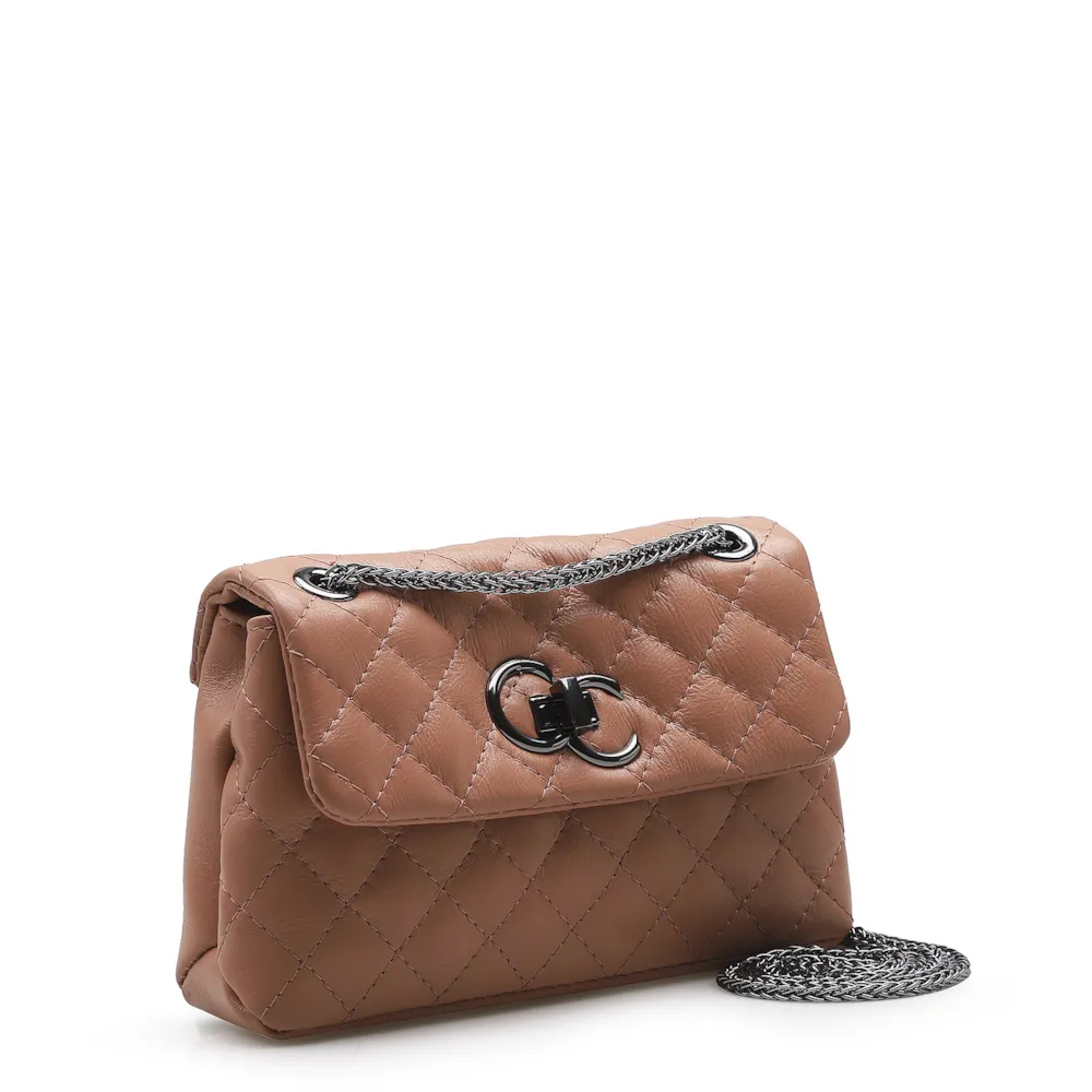 Bolsa Mini Matelassê Couro Rosa - imagem 2
