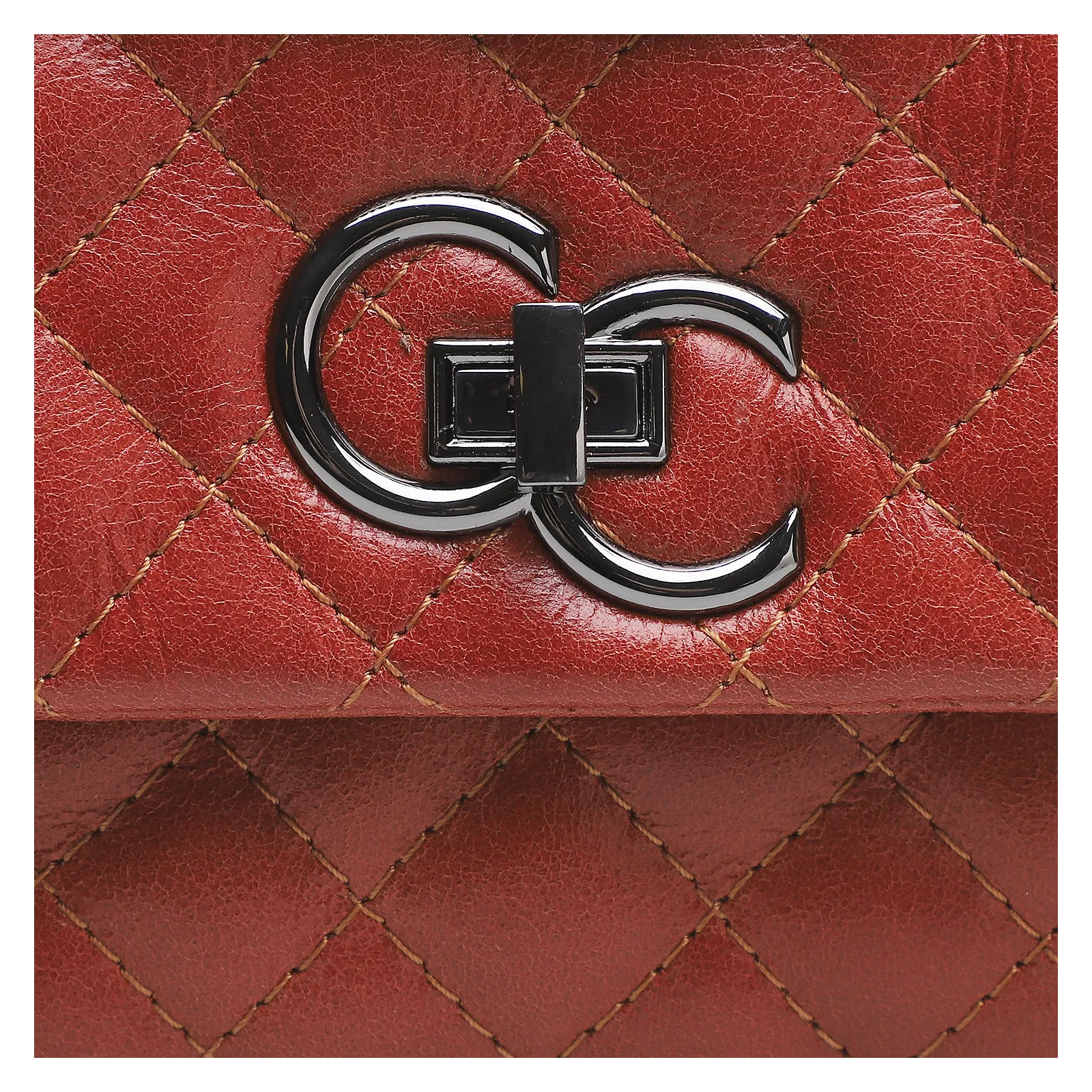 Bolsa Mini Matelassê Couro Terracota