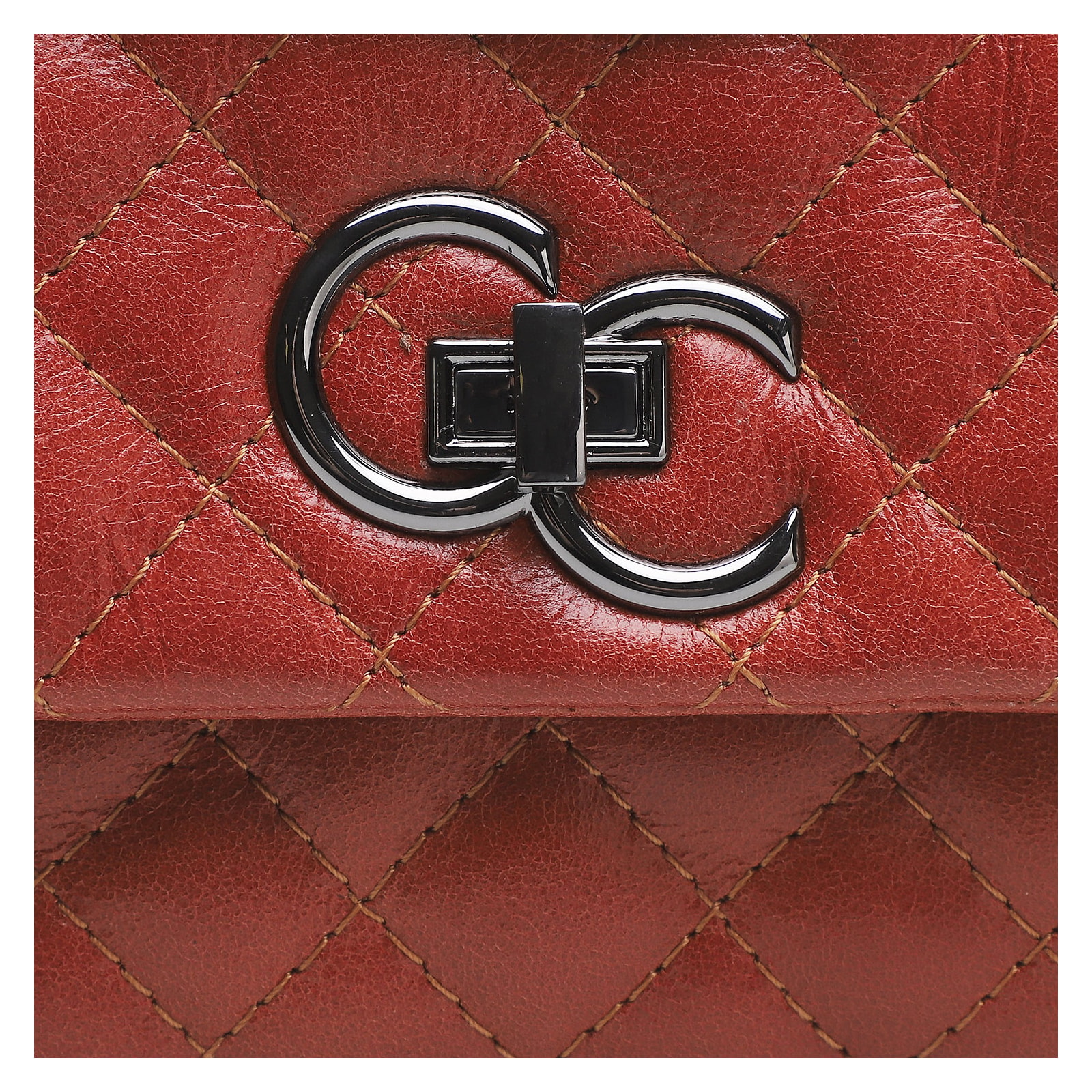 Bolsa Mini Matelassê Couro Terracota