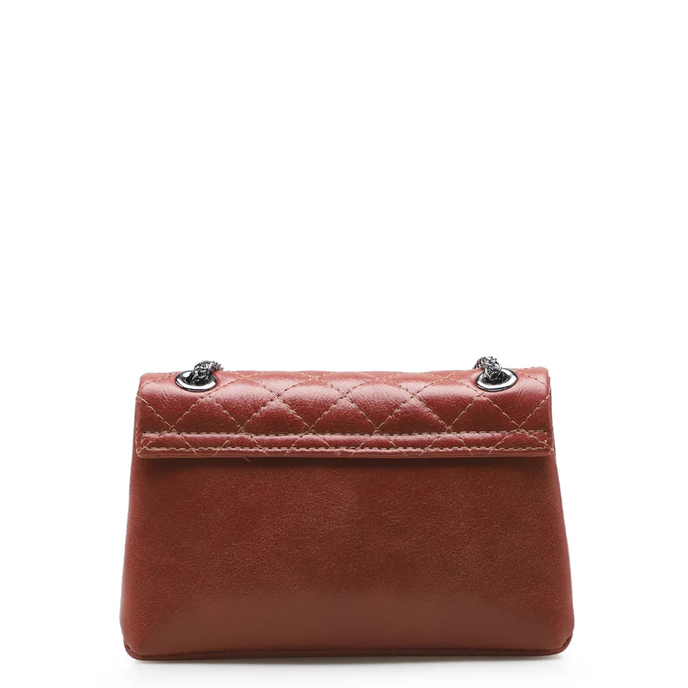 Bolsa Mini Matelassê Couro Terracota - imagem 3