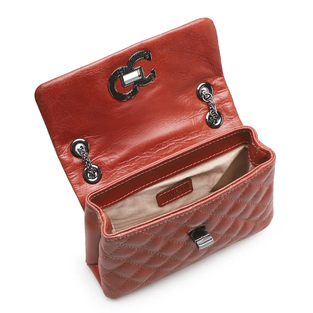 Bolsa Mini Matelassê Couro Terracota - imagem 4