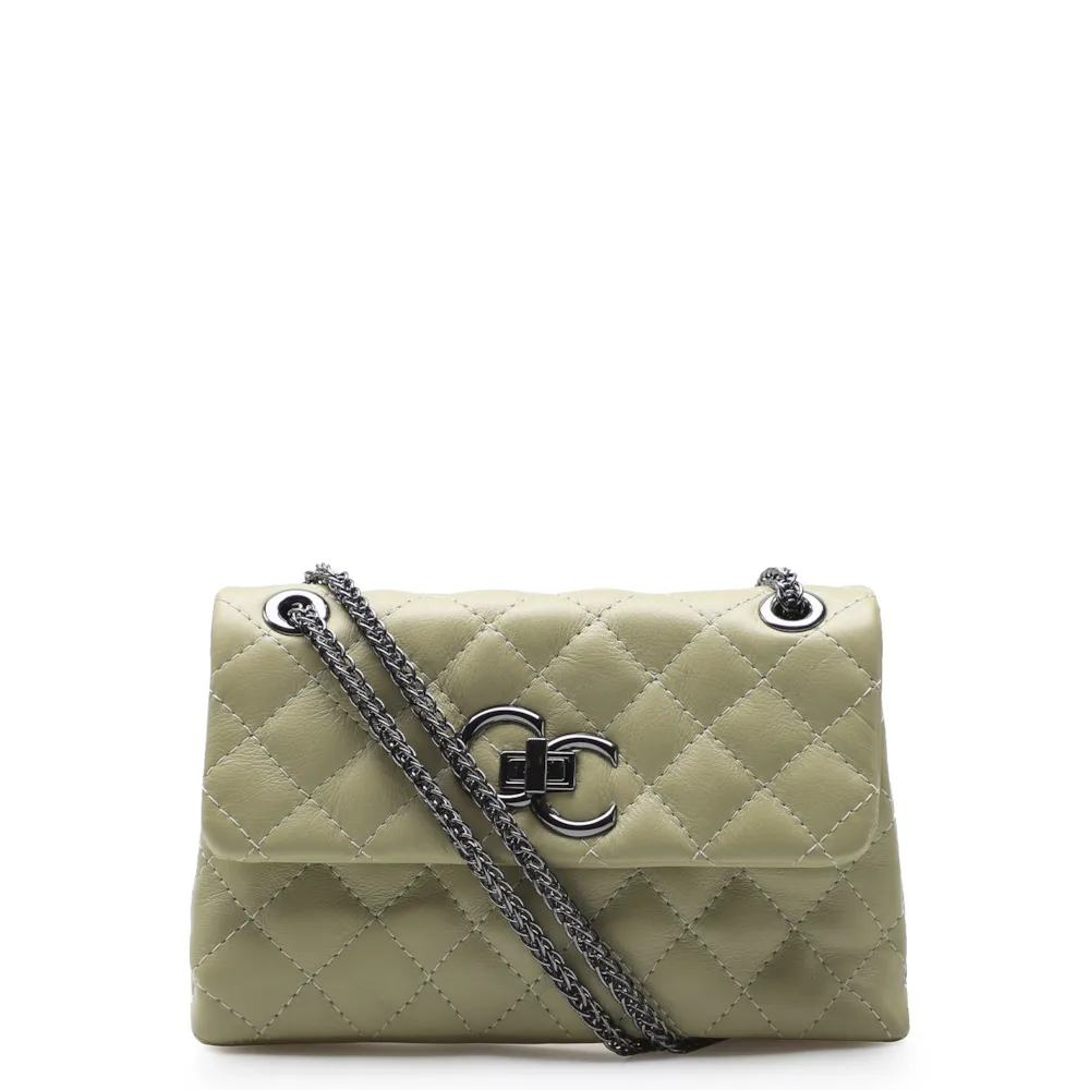 Bolsa Mini Matelassê Couro Verde