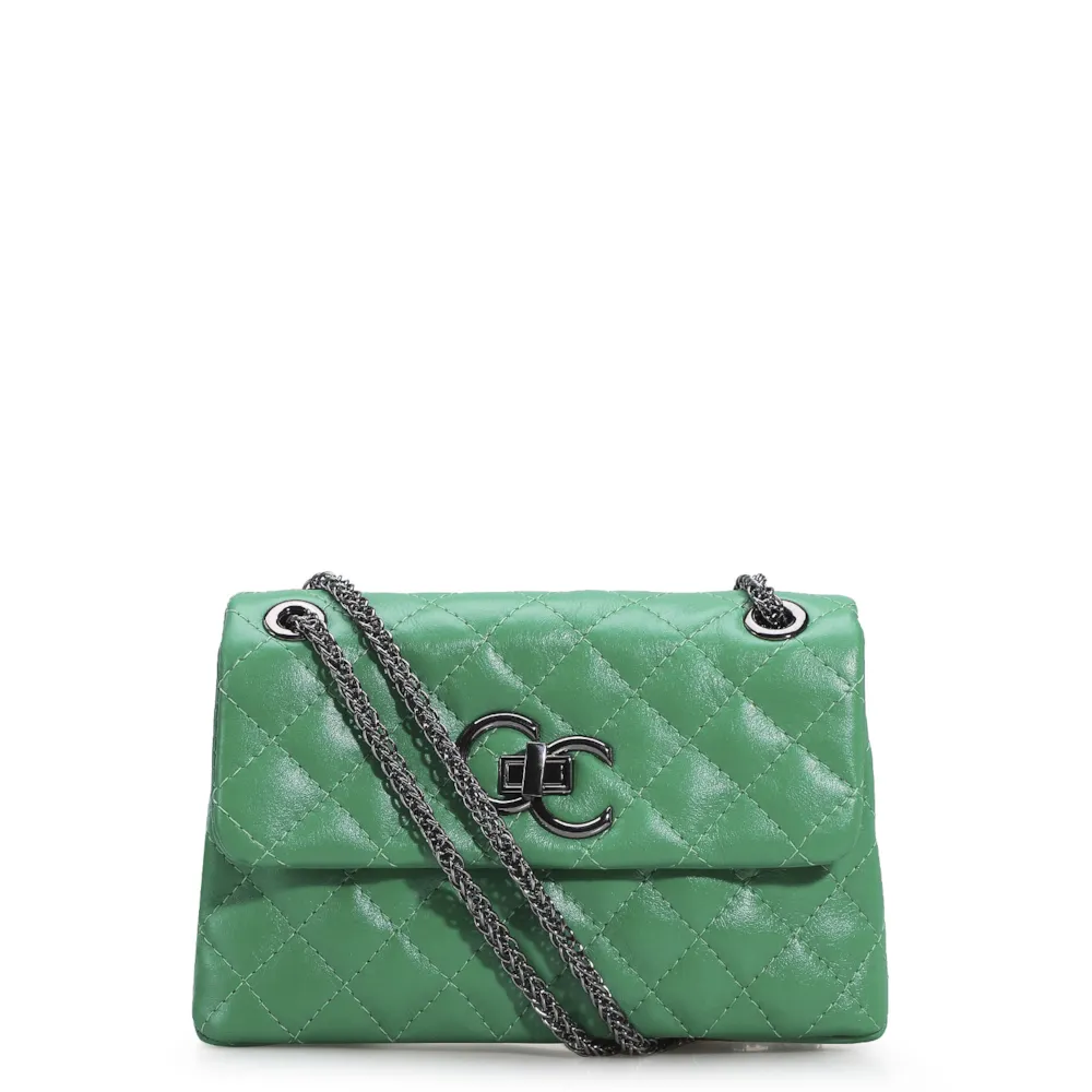 Bolsa Mini Matelassê Couro Verde