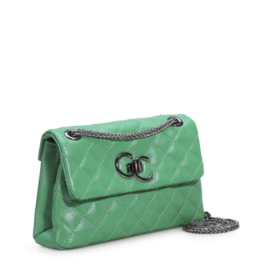 Bolsa Mini Matelassê Couro Verde - imagem 2