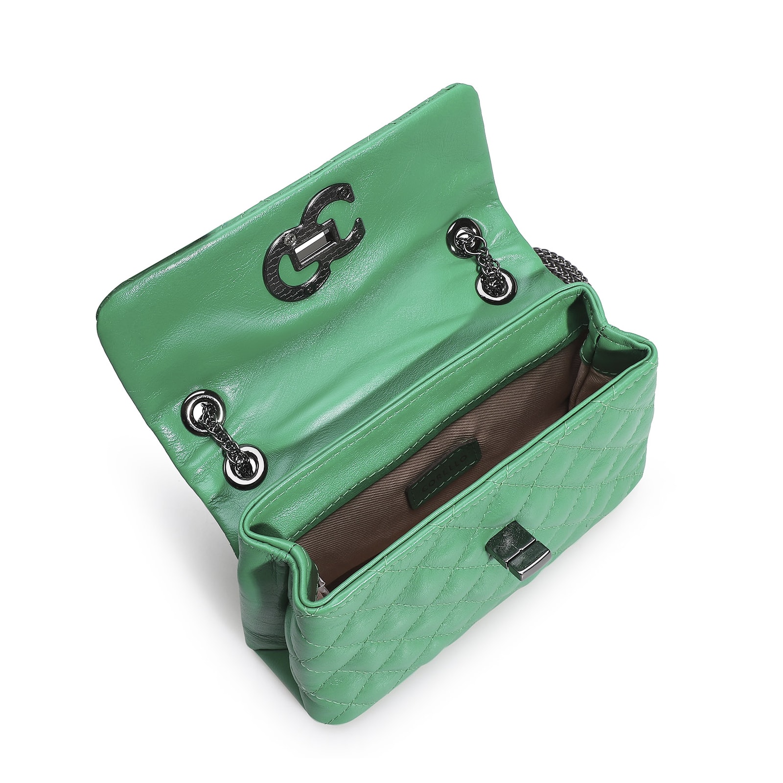 Bolsa Mini Matelassê Couro Verde