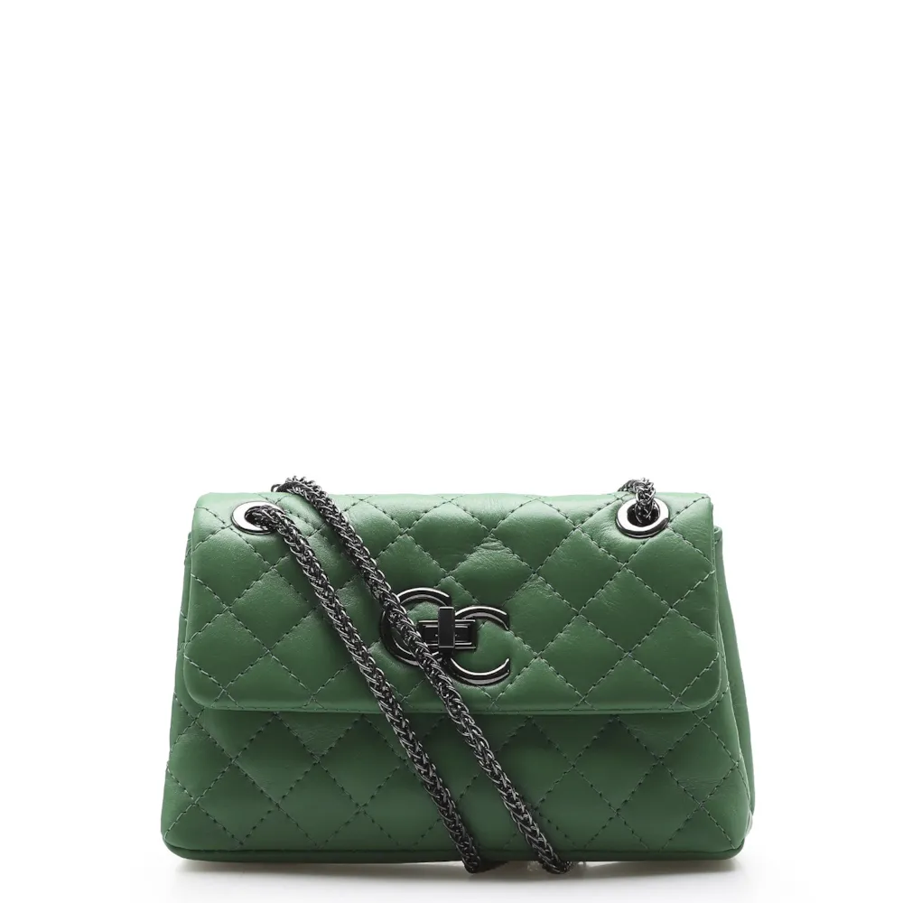 Bolsa Mini Matelassê Couro Verde