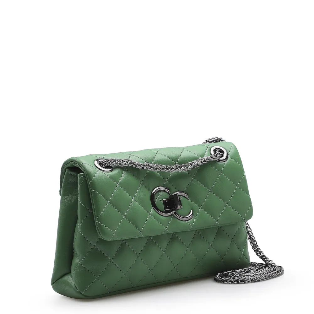 Bolsa Mini Matelassê Couro Verde - imagem 2