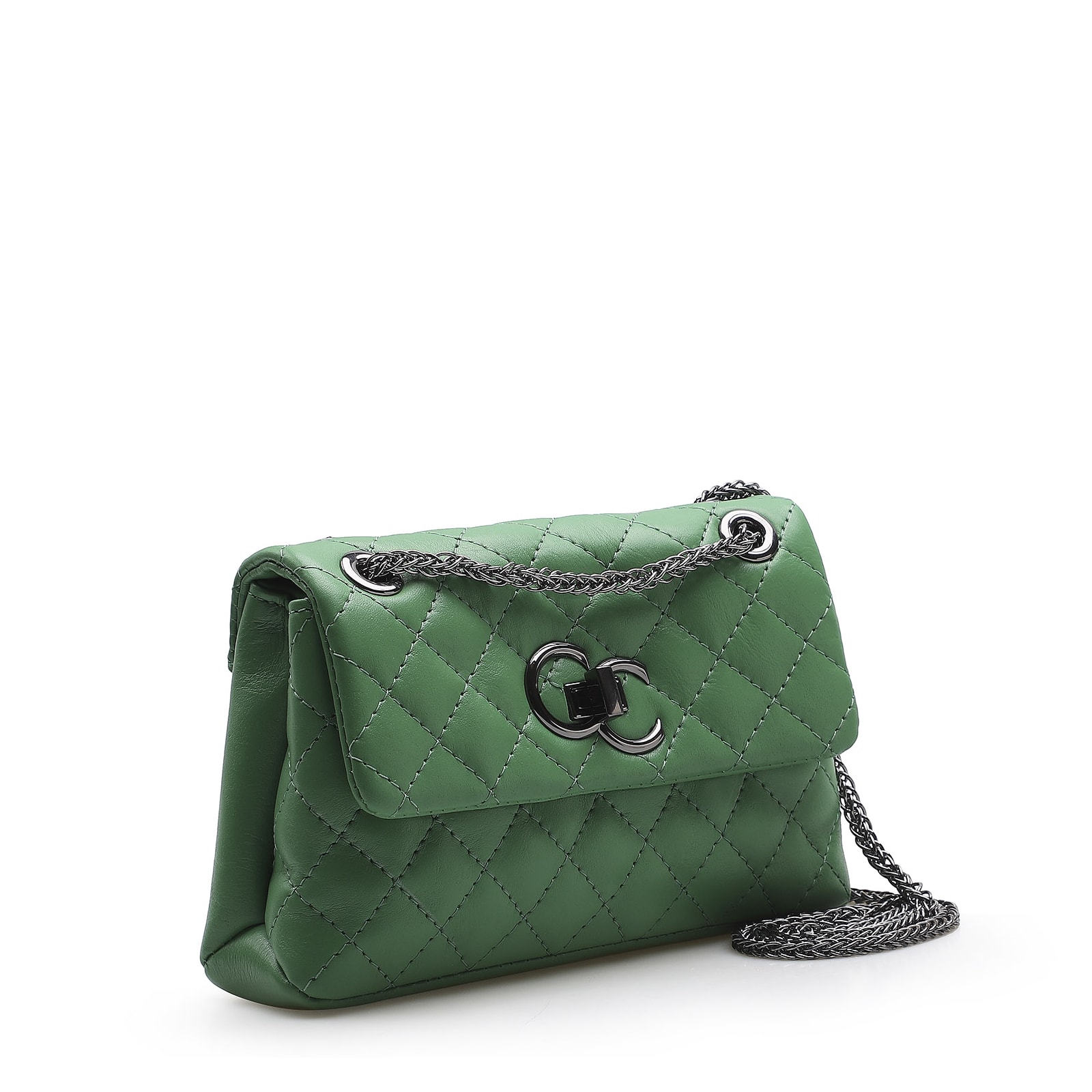 Bolsa Mini Matelassê Couro Verde