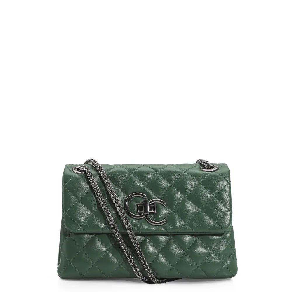 Bolsa Mini Matelassê Couro Verde