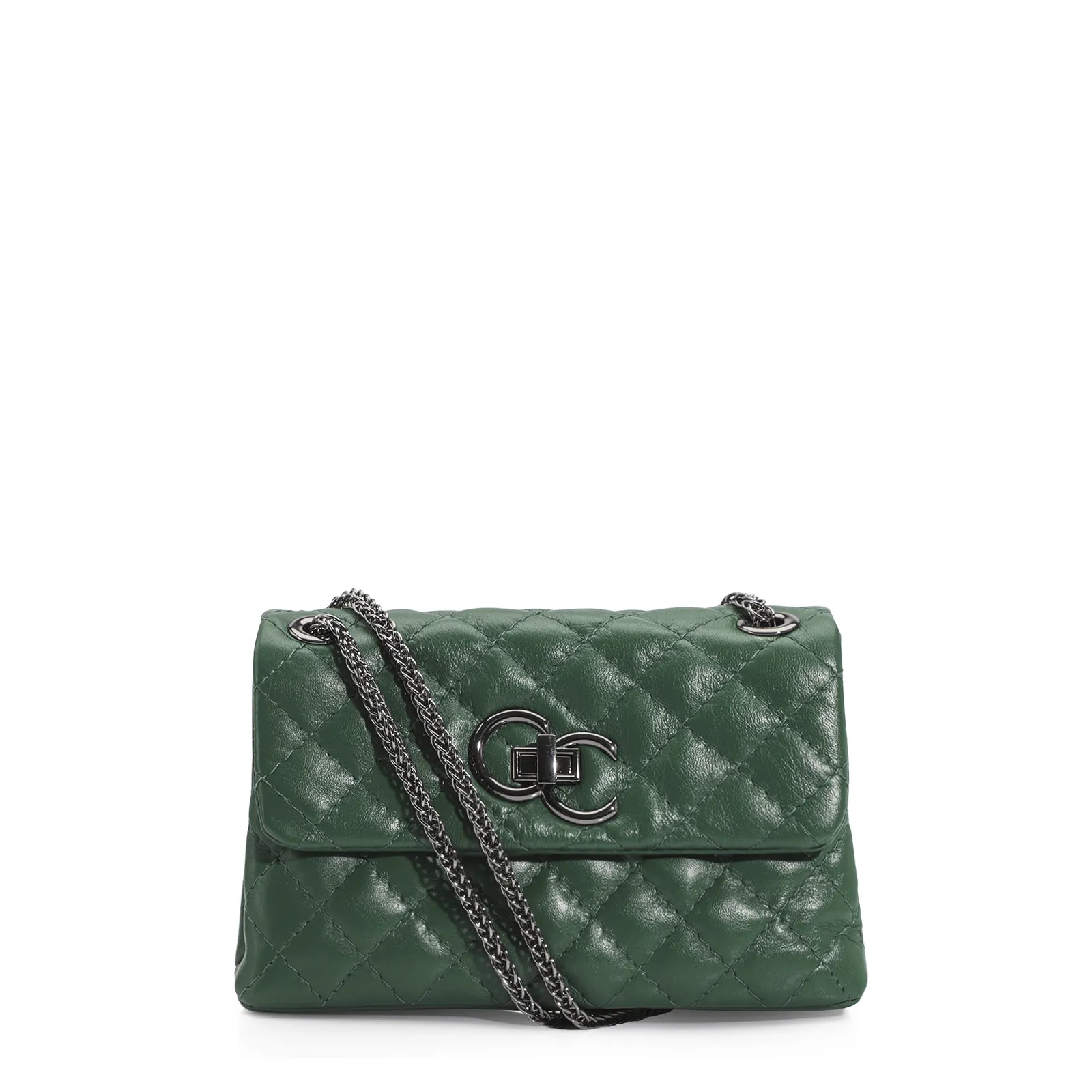 Bolsa Mini Matelassê Couro Verde