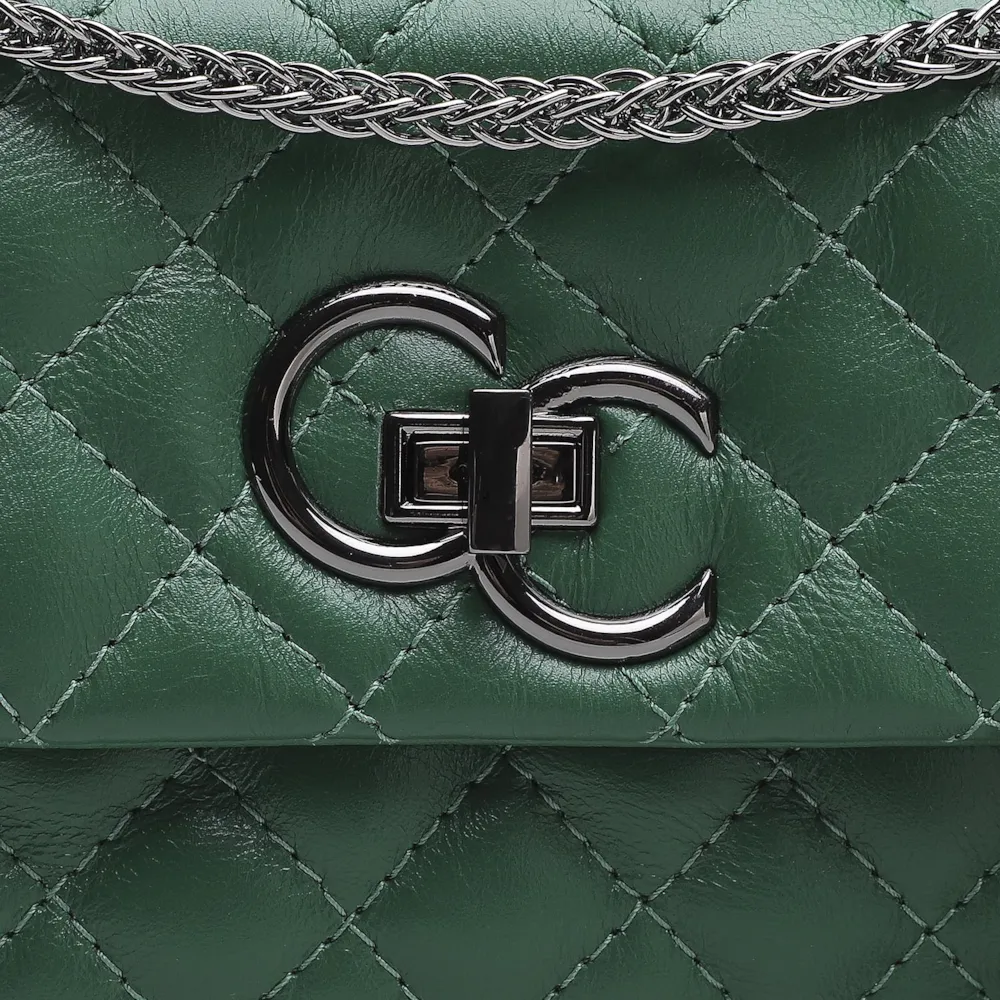 Bolsa Mini Matelassê Couro Verde Floresta - imagem 5