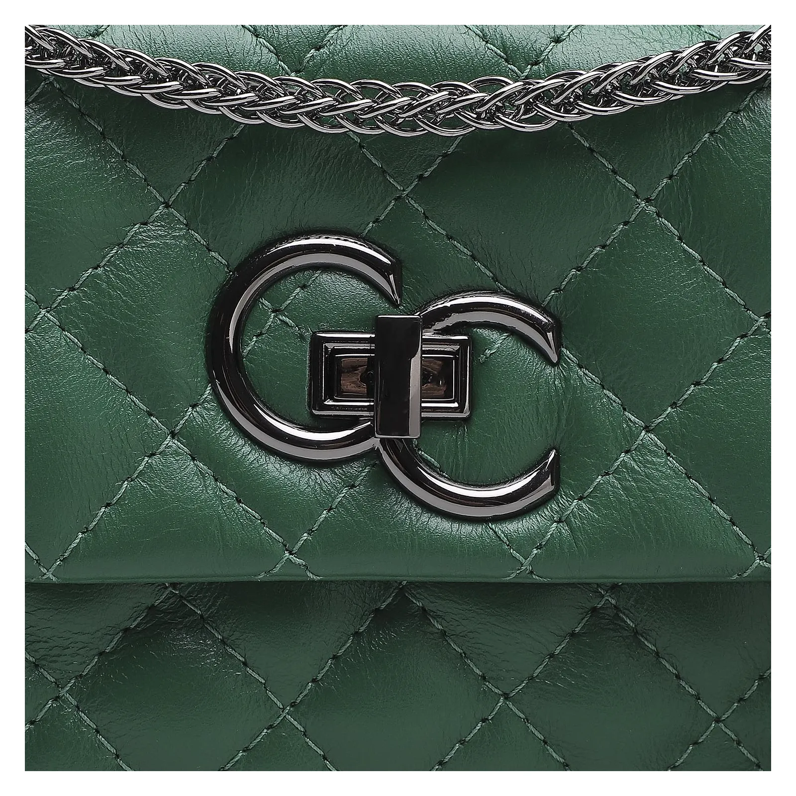 Bolsa Mini Matelassê Couro Verde Floresta