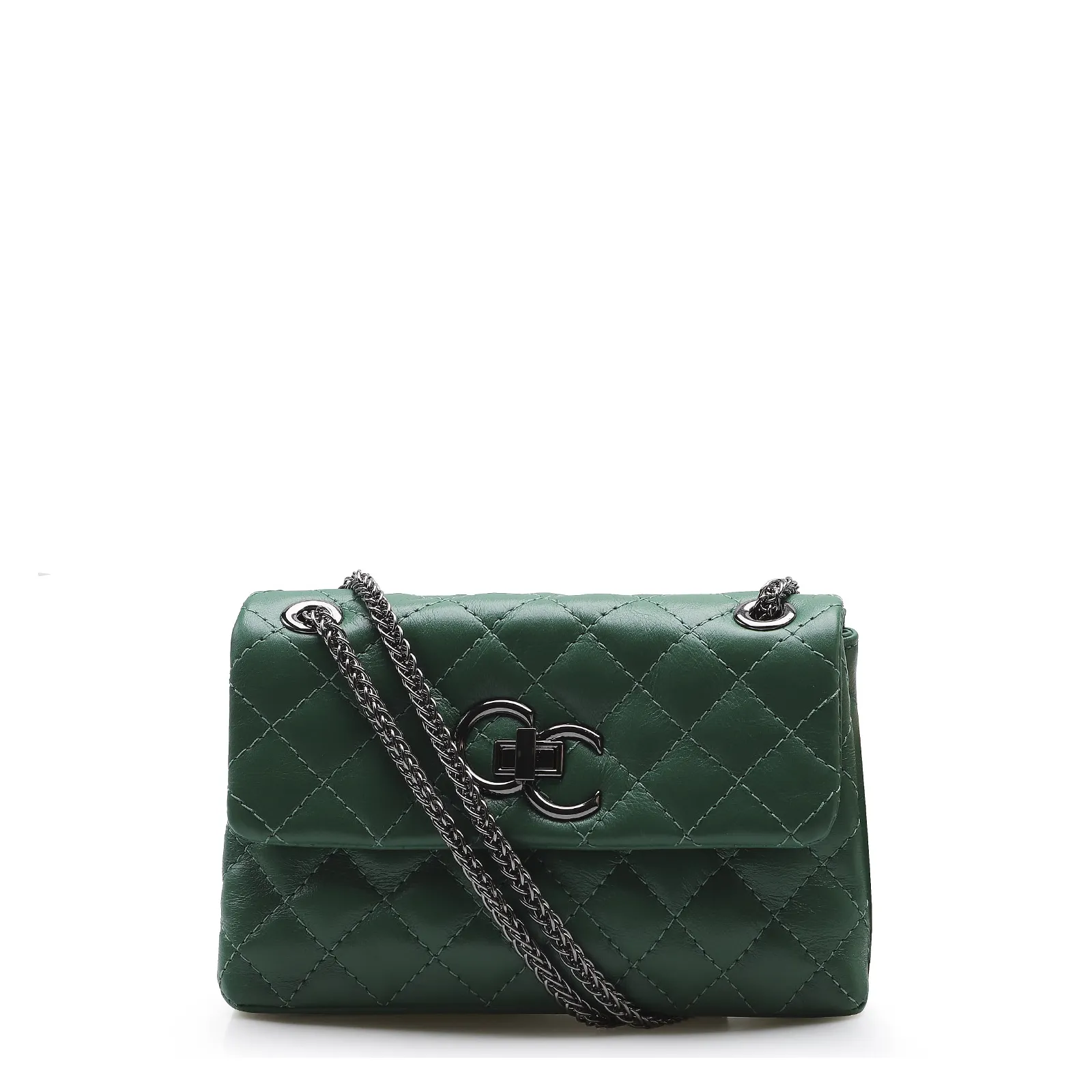 Bolsa Mini Matelassê Couro Verde Floresta
