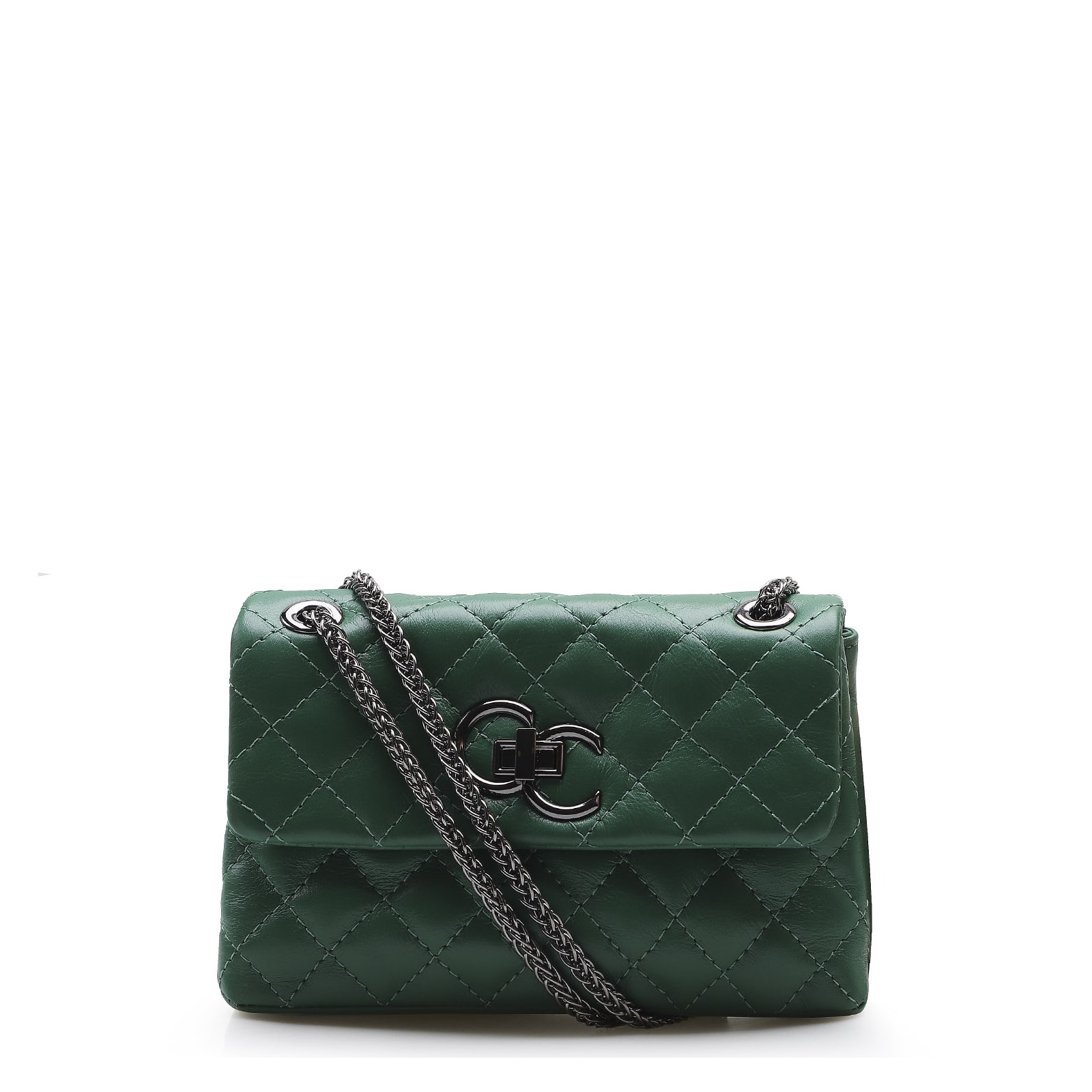 Bolsa Mini Matelassê Couro Verde Floresta