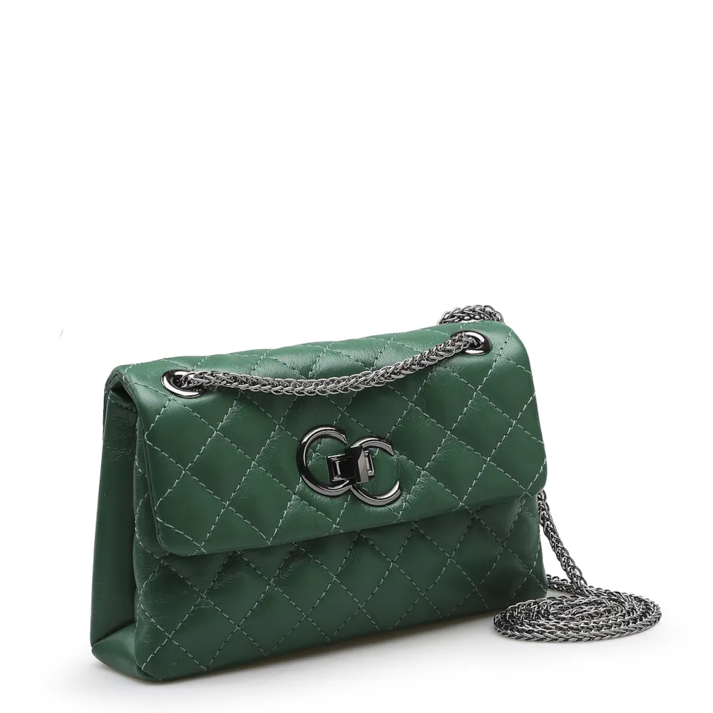 Bolsa Mini Matelassê Couro Verde Floresta - imagem 2