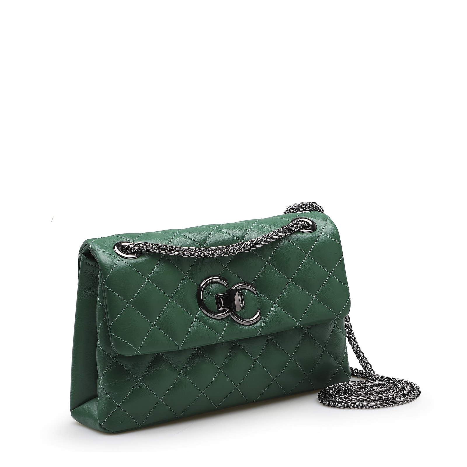 Bolsa Mini Matelassê Couro Verde Floresta