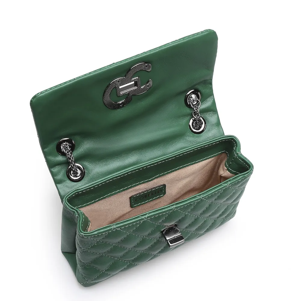 Bolsa Mini Matelassê Couro Verde Floresta - imagem 4