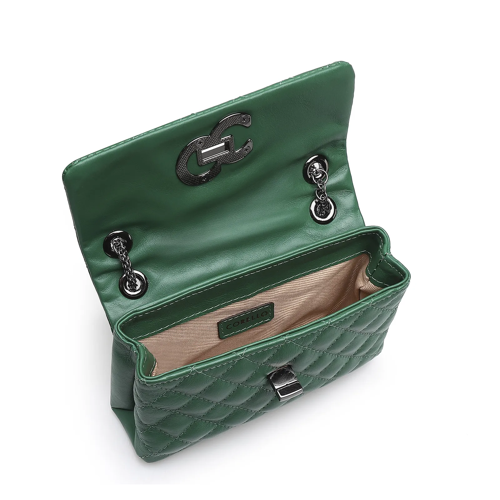 Bolsa Mini Matelassê Couro Verde Floresta
