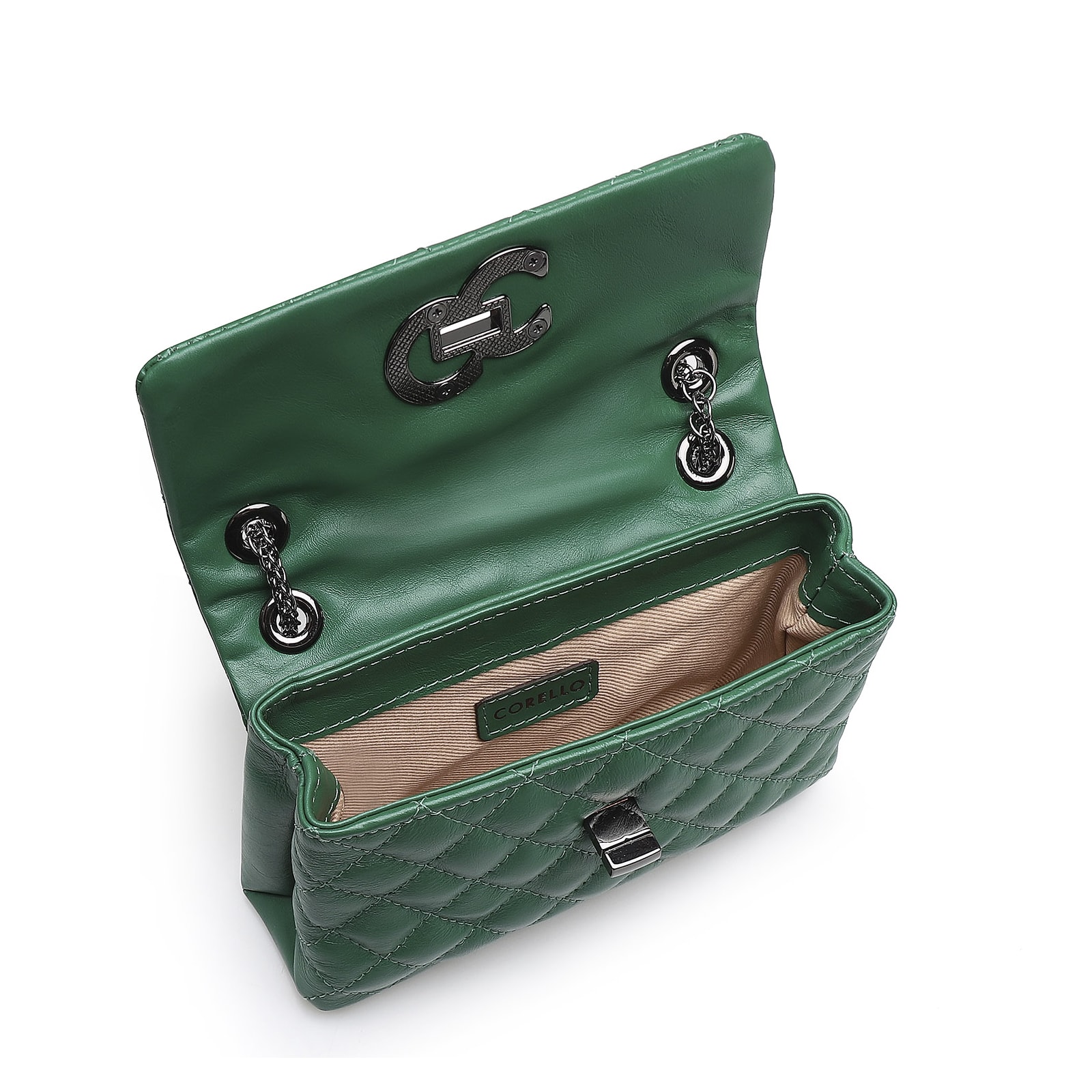 Bolsa Mini Matelassê Couro Verde Floresta