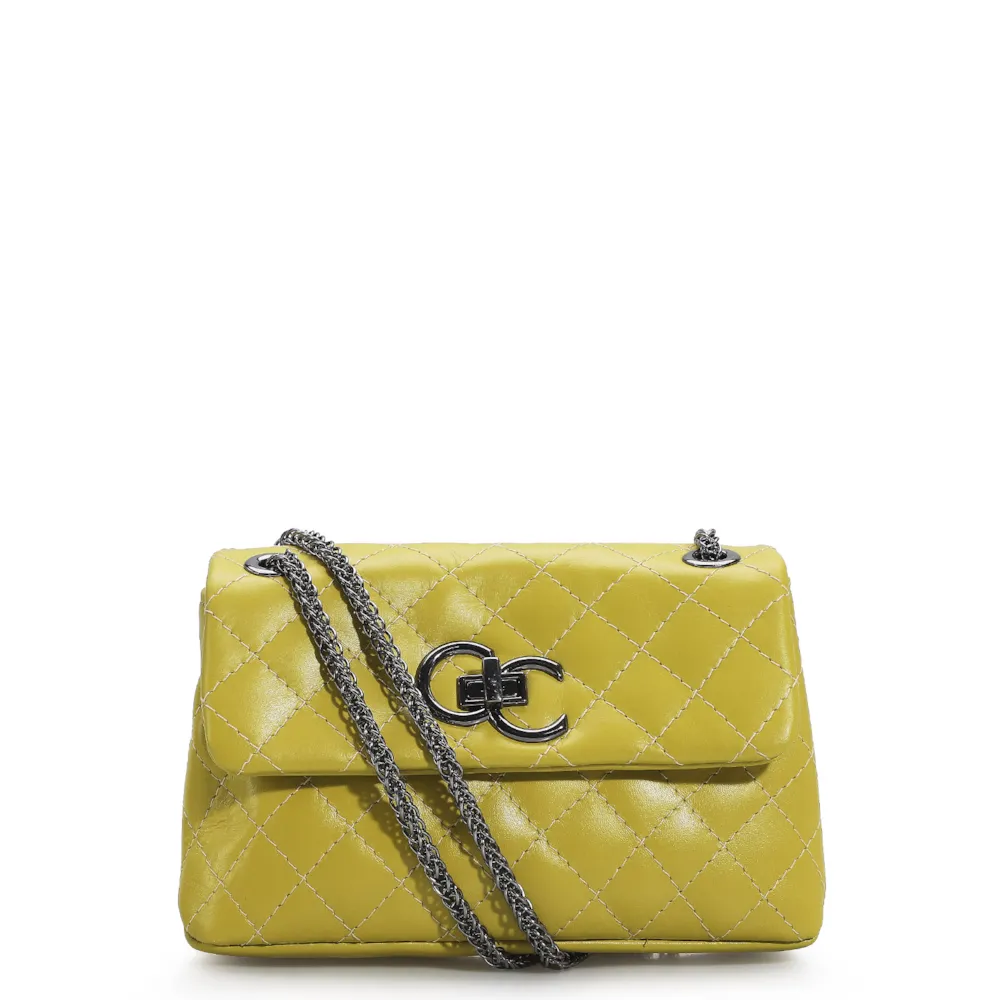 Bolsa Mini Matelassê Couro Verde Lima