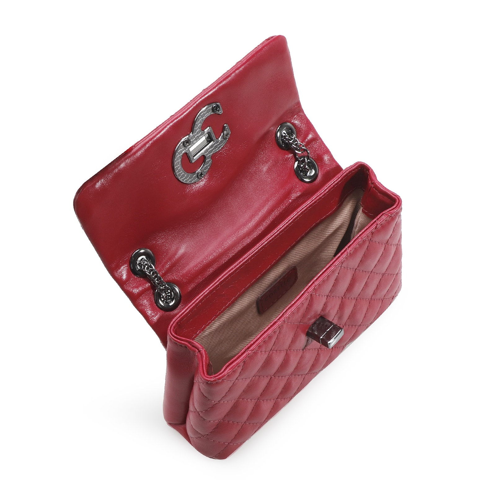 Bolsa Mini Matelassê Couro Vermelho