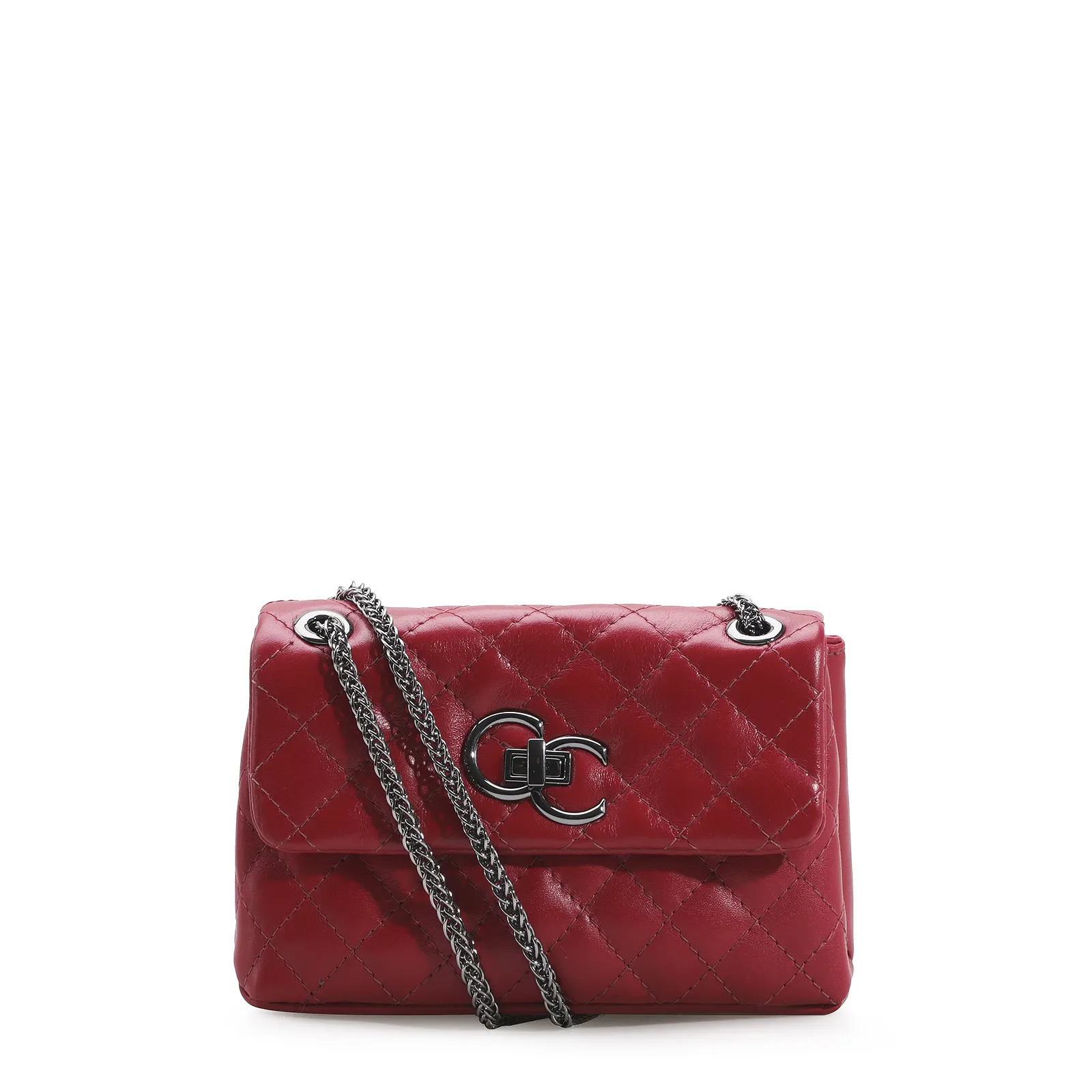 Bolsa Mini Matelassê Couro Vermelho