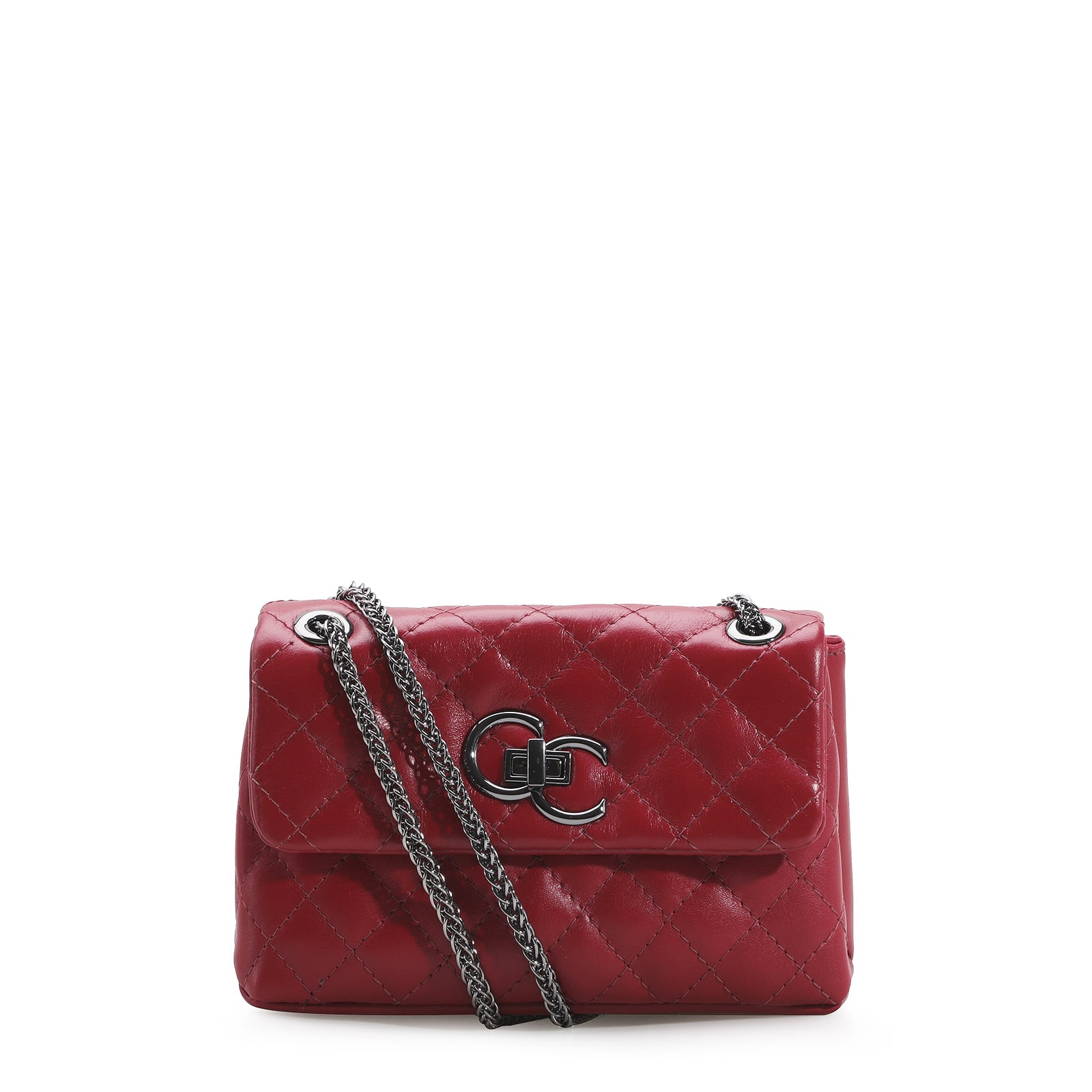 Bolsa Mini Matelassê Couro Vermelho